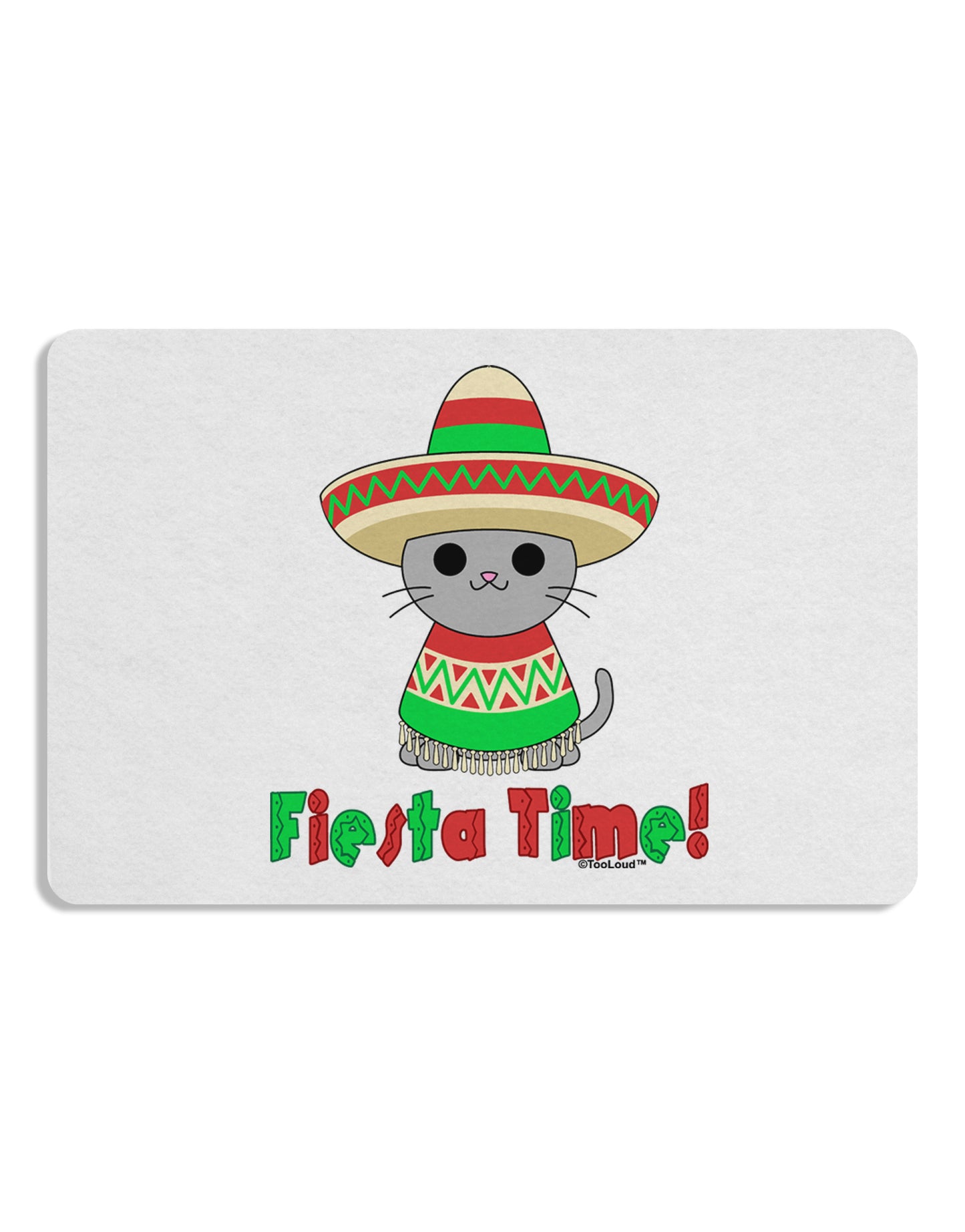 Fiesta Time - Cute Sombrero Cat Placemat by TooLoud Set of 4 Placemats-Placemat-TooLoud-White-Davson Sales