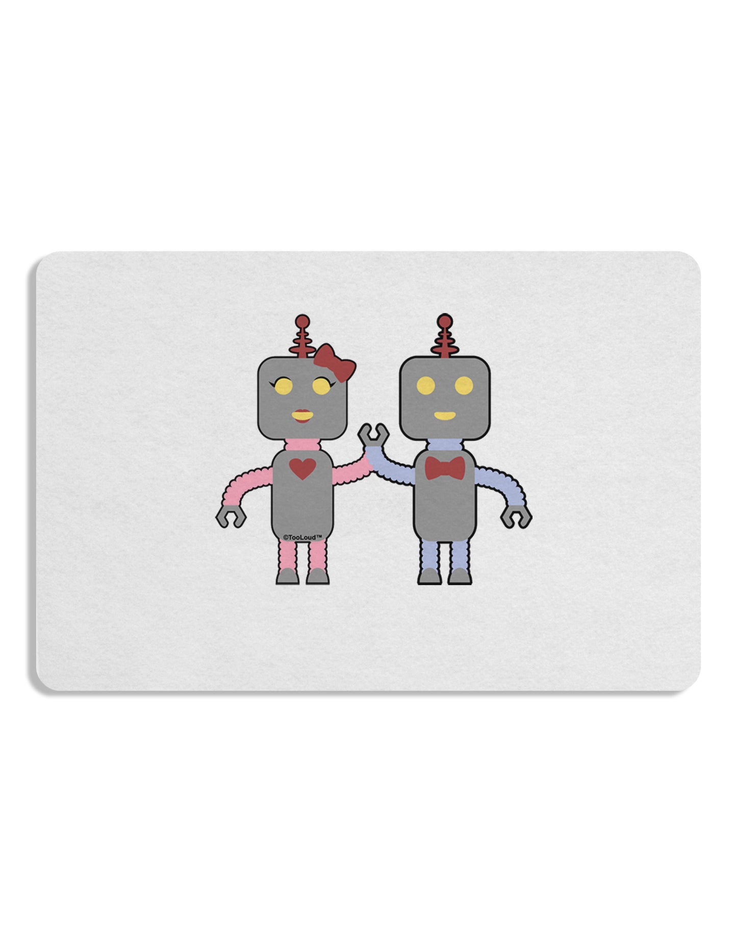 Cute Robot Love Placemat by TooLoud Set of 4 Placemats-Placemat-TooLoud-White-Davson Sales