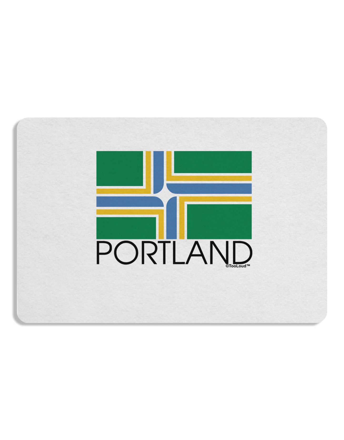 Portland Oregon Flag Text Placemat Set of 4 Placemats-Placemat-TooLoud-White-Davson Sales