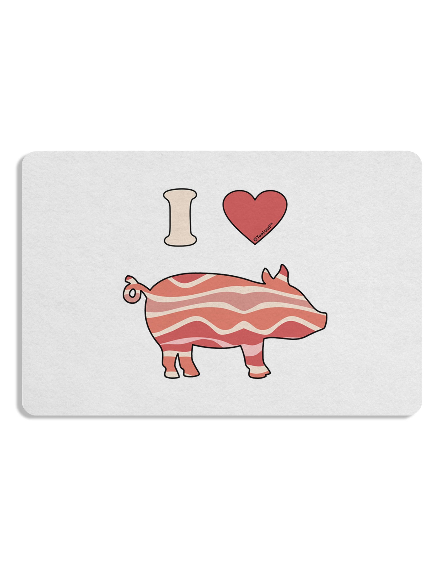 I Heart My Bacon Pig Silhouette Placemat by TooLoud Set of 4 Placemats-Placemat-TooLoud-White-Davson Sales