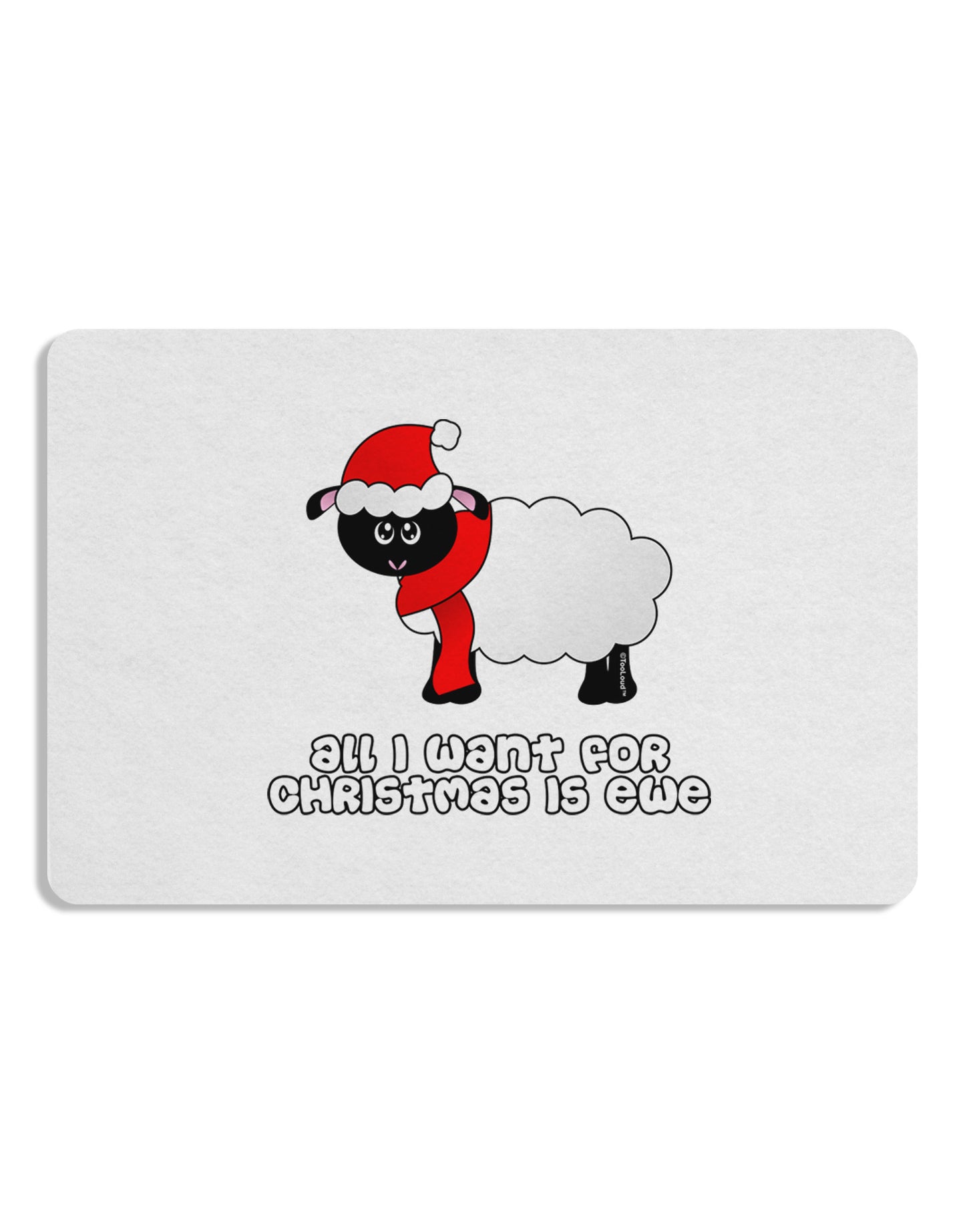 All I Want For Christmas Is Ewe Sheep 12 x 18 Placemat Set of 4 Placemats-Placemat-TooLoud-White-Davson Sales