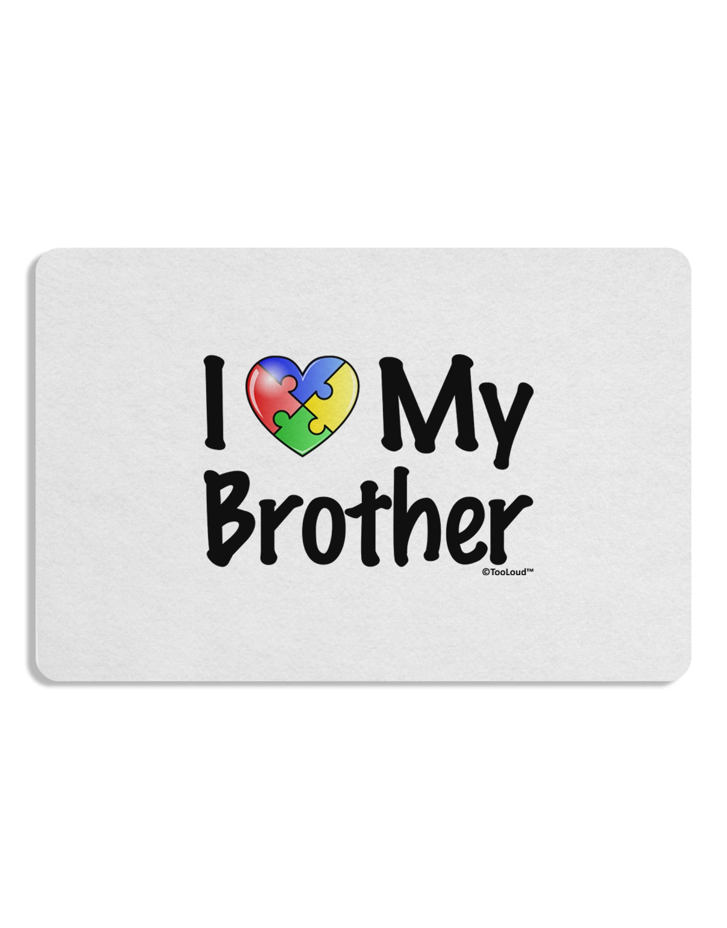 I Heart My Brother - Autism Awareness Placemat by TooLoud Set of 4 Placemats-Placemat-TooLoud-White-Davson Sales