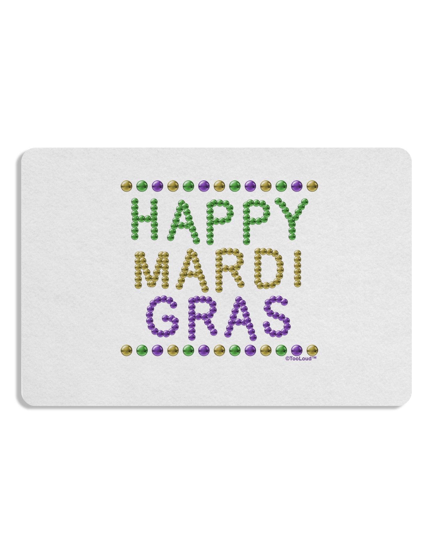 Happy Mardi Gras Beads Placemat Set of 4 Placemats-Placemat-TooLoud-White-Davson Sales