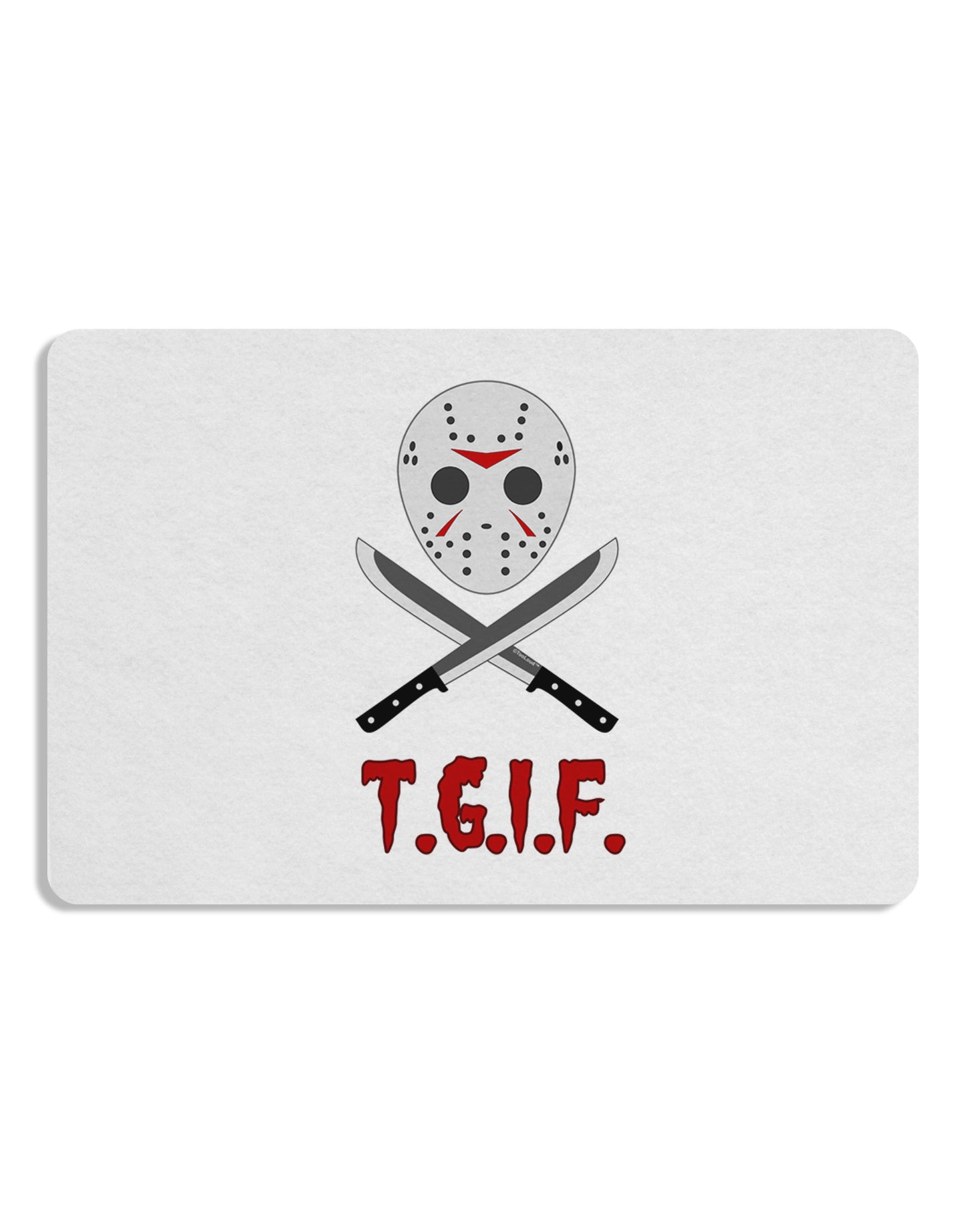 Scary Mask With Machete - TGIF 12 x 18 Placemat Set of 4 Placemats-Placemat-TooLoud-White-Davson Sales