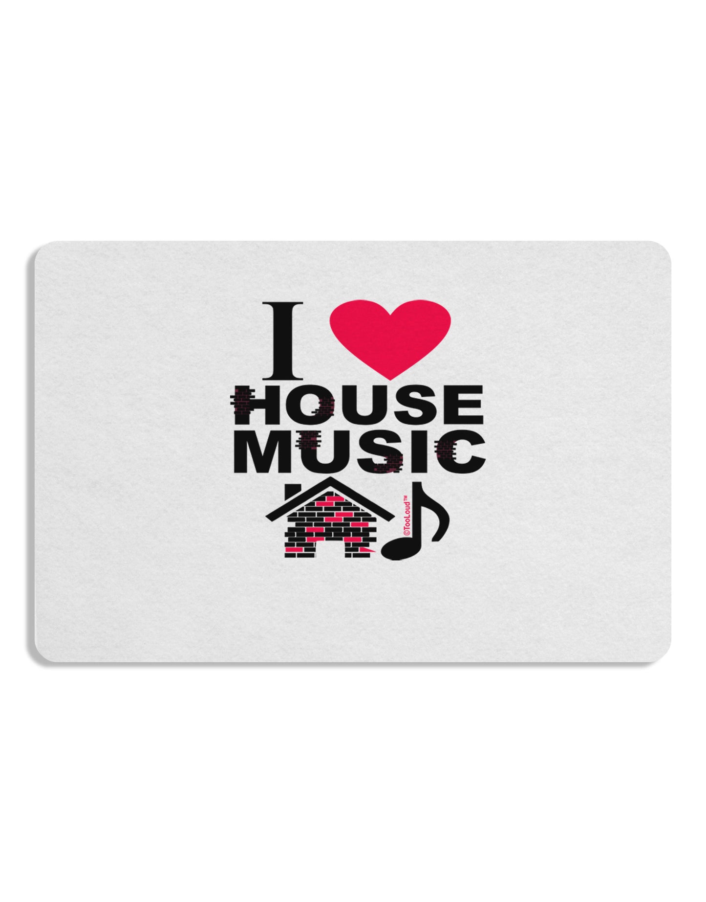I Love House Pink Placemat Set of 4 Placemats-Placemat-TooLoud-White-Davson Sales