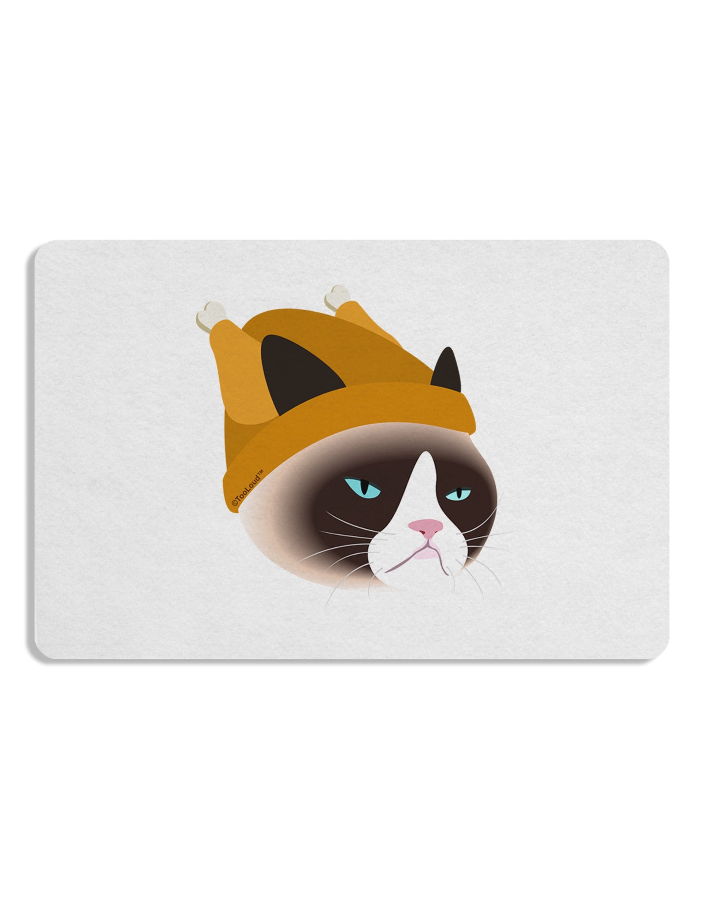 Disgruntled Cat Wearing Turkey Hat Placemat by TooLoud Set of 4 Placemats-Placemat-TooLoud-White-Davson Sales