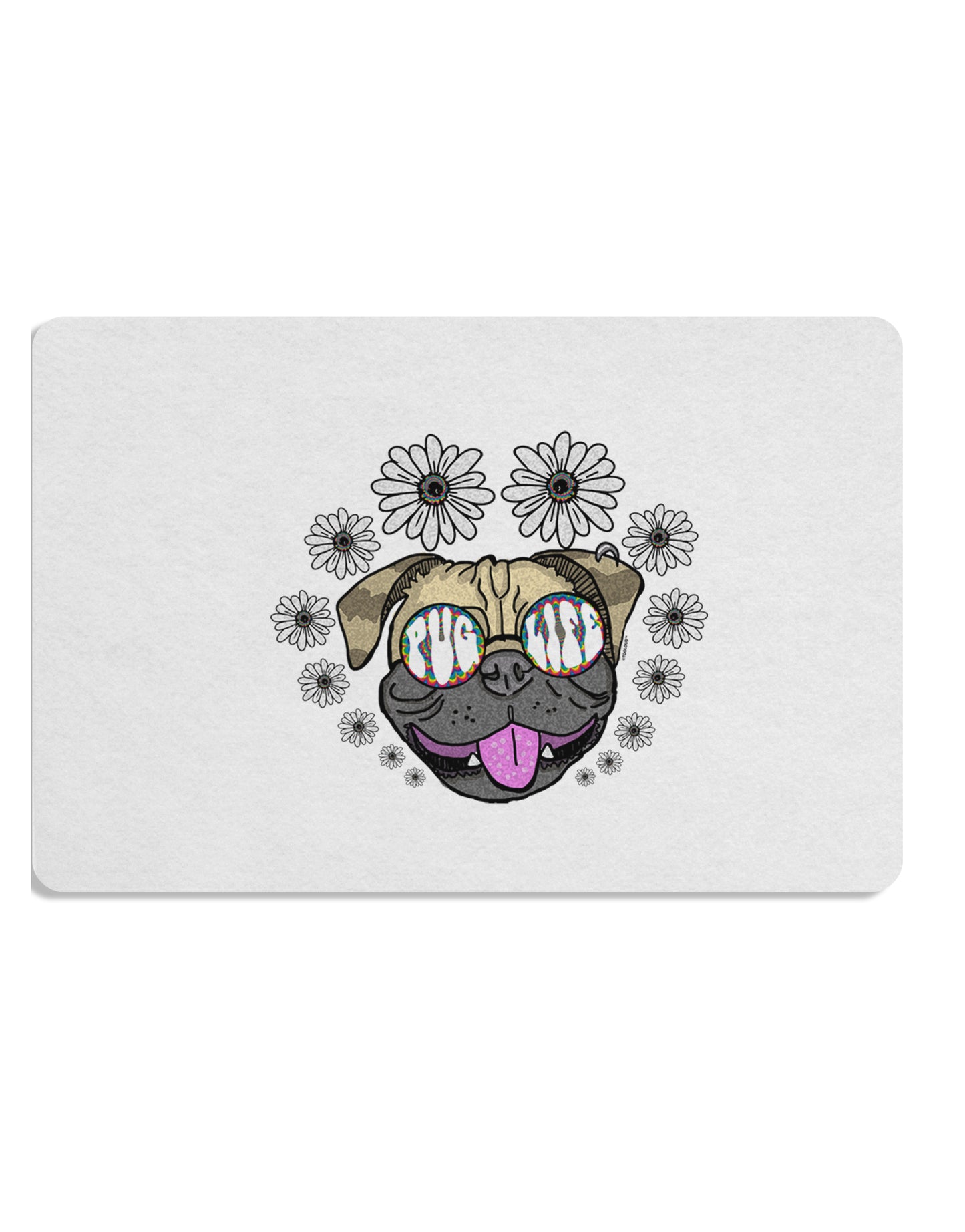 TooLoud Pug Life Hippy Placemat Set of 4 Placemats Multi-pack-Placemat-TooLoud-Davson Sales
