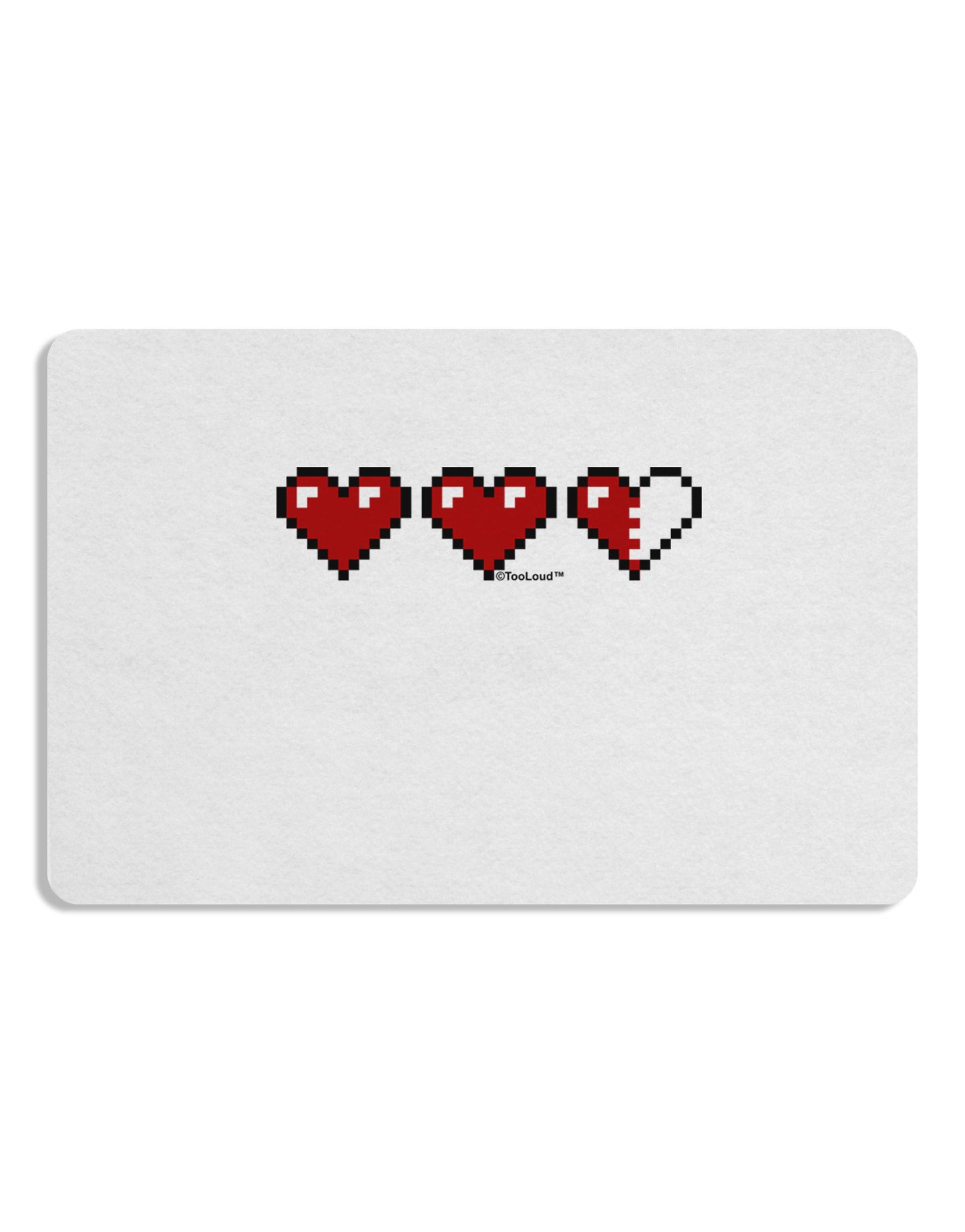 Couples Pixel Heart Life Bar - Left Placemat by TooLoud Set of 4 Placemats-Placemat-TooLoud-White-Davson Sales