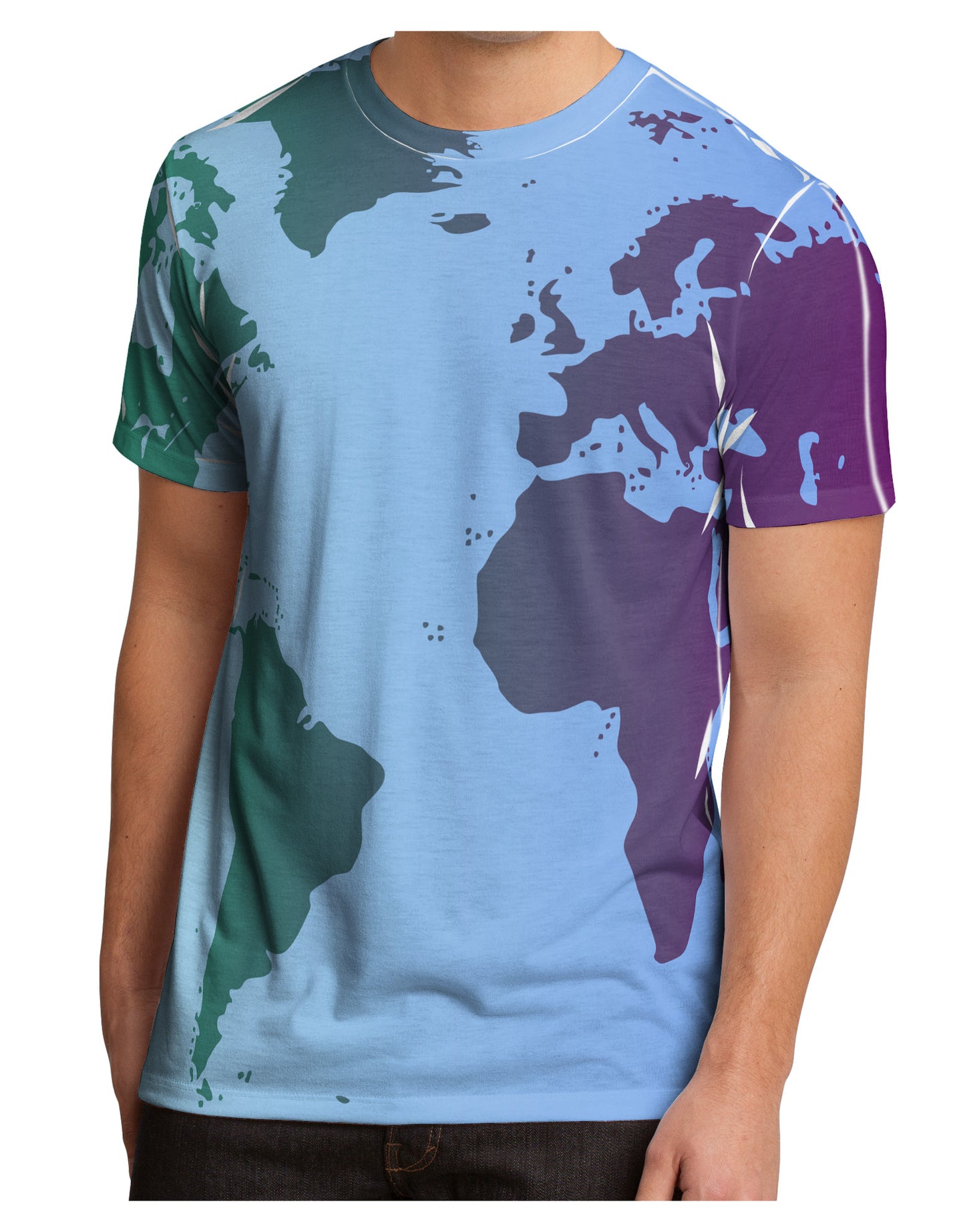Cool World Map Design Men's Sub Tee Dual Sided All Over Print-TooLoud-White-Small-Davson Sales