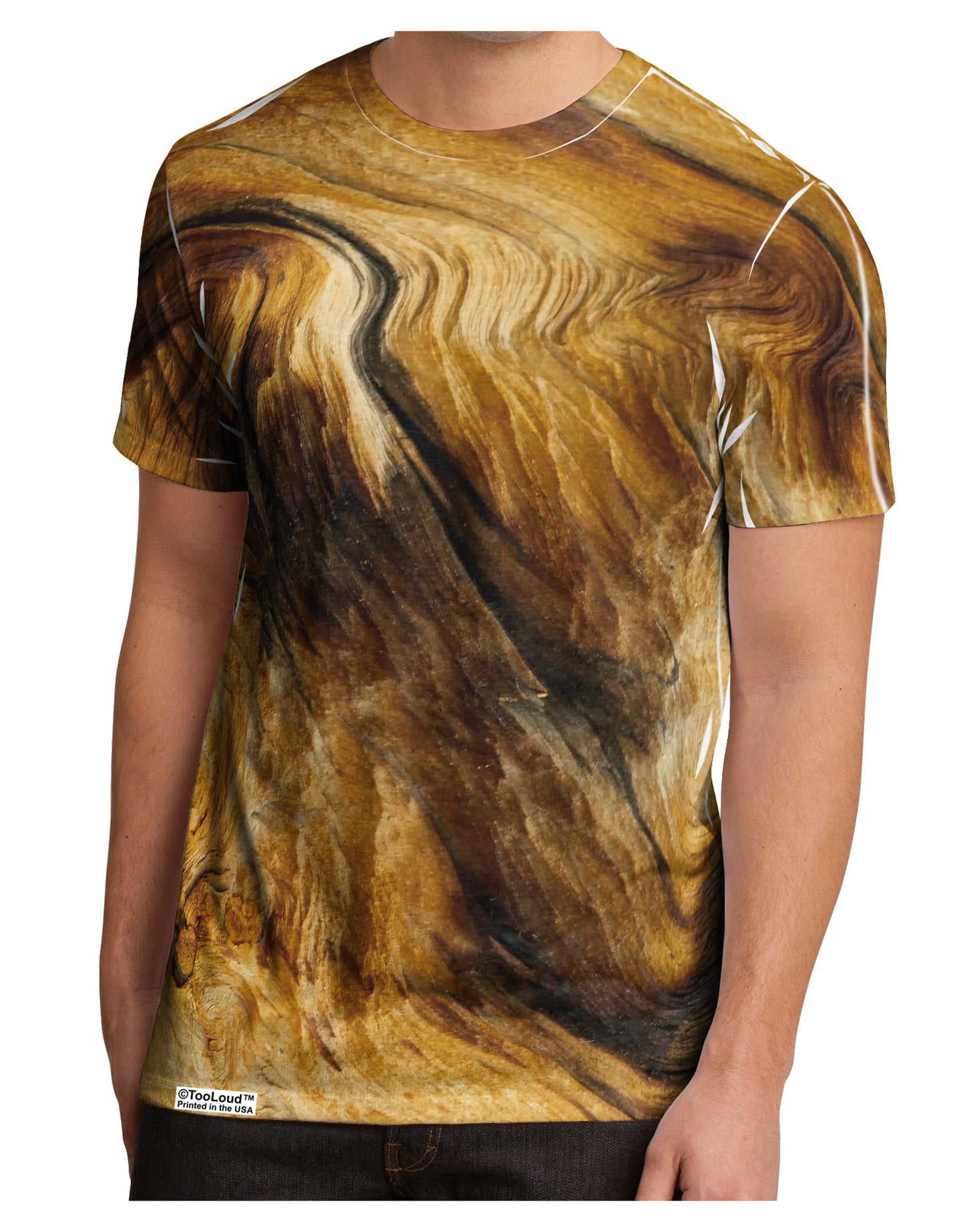 TooLoud Wood Texture AOP Men's Sub Tee Dual Sided All Over Print-TooLoud-White-Small-Davson Sales