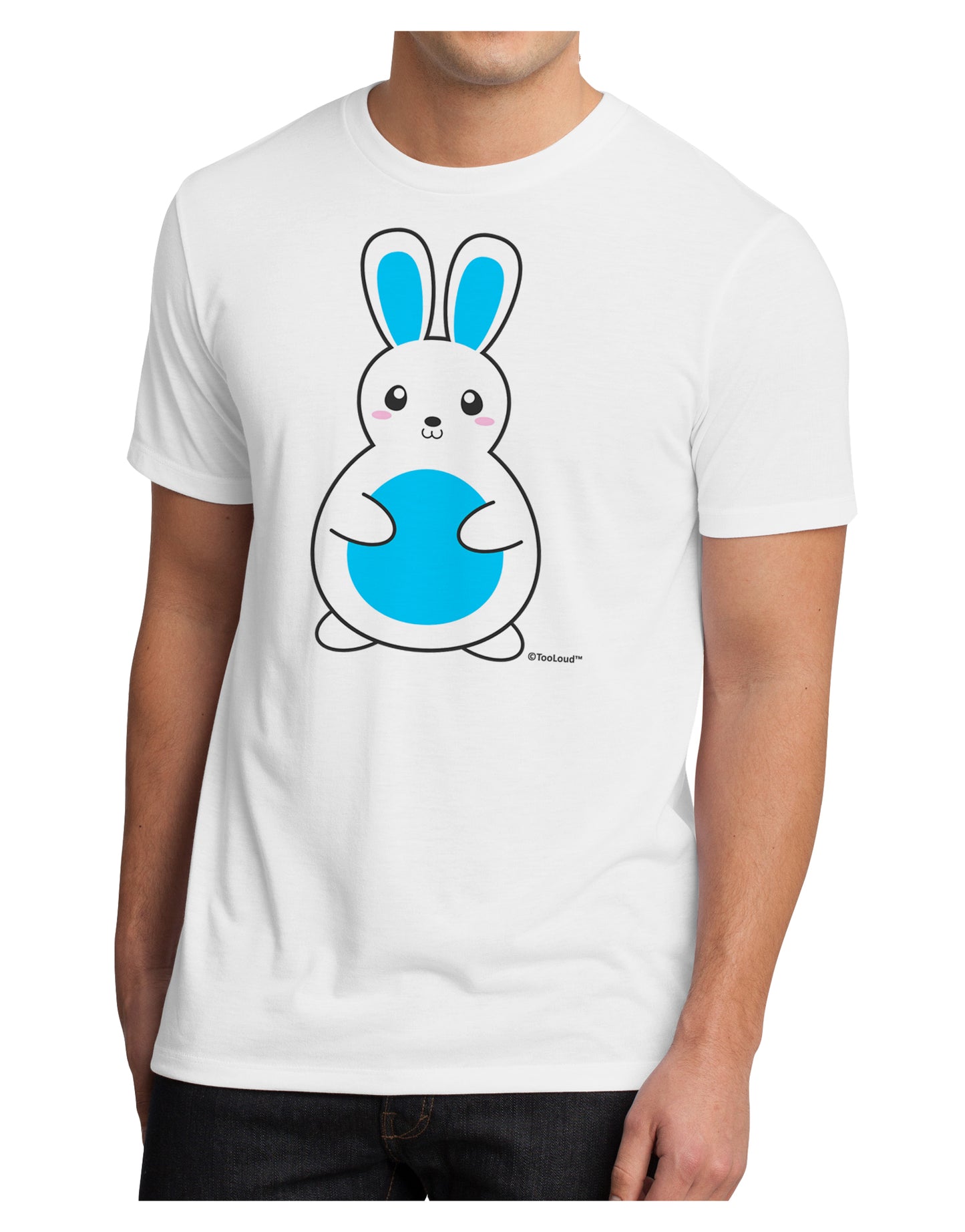 Cute Easter Bunny - Blue Men's Sublimate Tee by TooLoud-TooLoud-White-Small-Davson Sales
