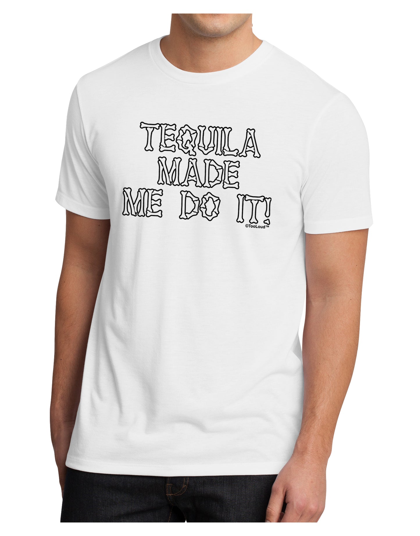 Tequila Made Me Do It - Bone Text Men's Sublimate Tee by TooLoud-TooLoud-White-Small-Davson Sales