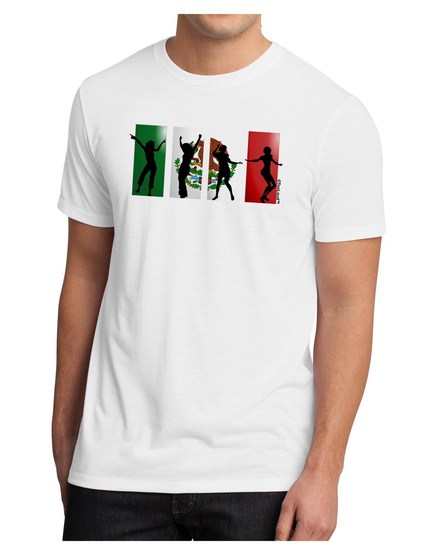 Mexican Flag - Dancing Silhouettes Men's Sublimate Tee by TooLoud-TooLoud-White-Small-Davson Sales