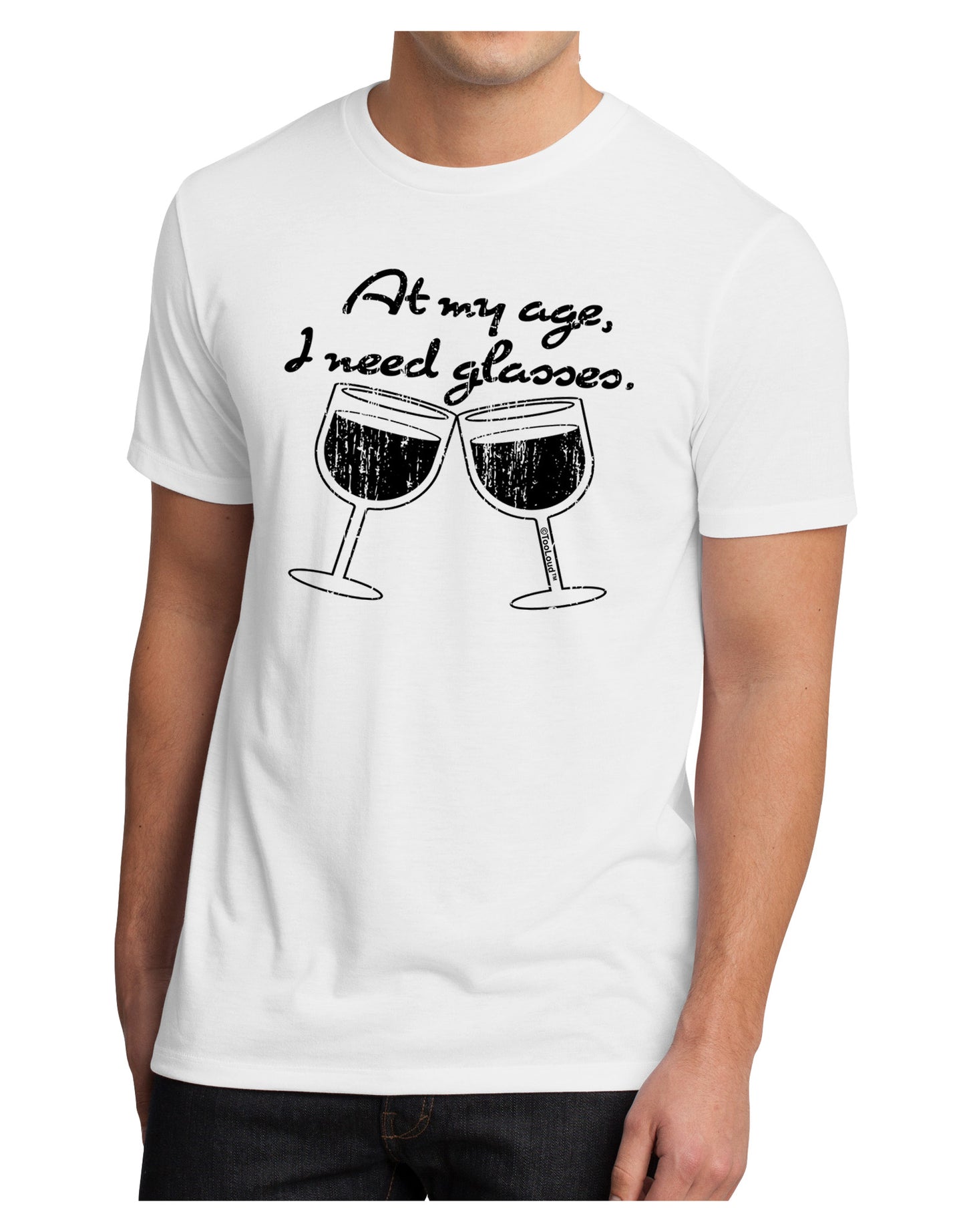 At My Age I Need Glasses - Wine Distressed Men's Sublimate Tee by TooLoud-TooLoud-White-Small-Davson Sales