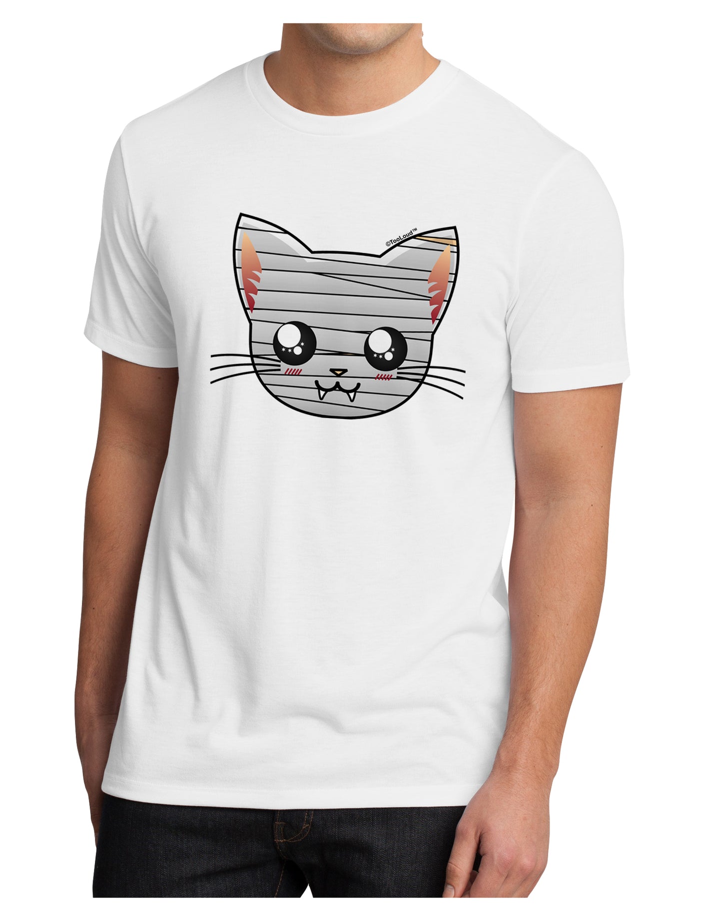 Mummy Kitty Men's Sublimate Tee by TooLoud-TooLoud-White-Small-Davson Sales