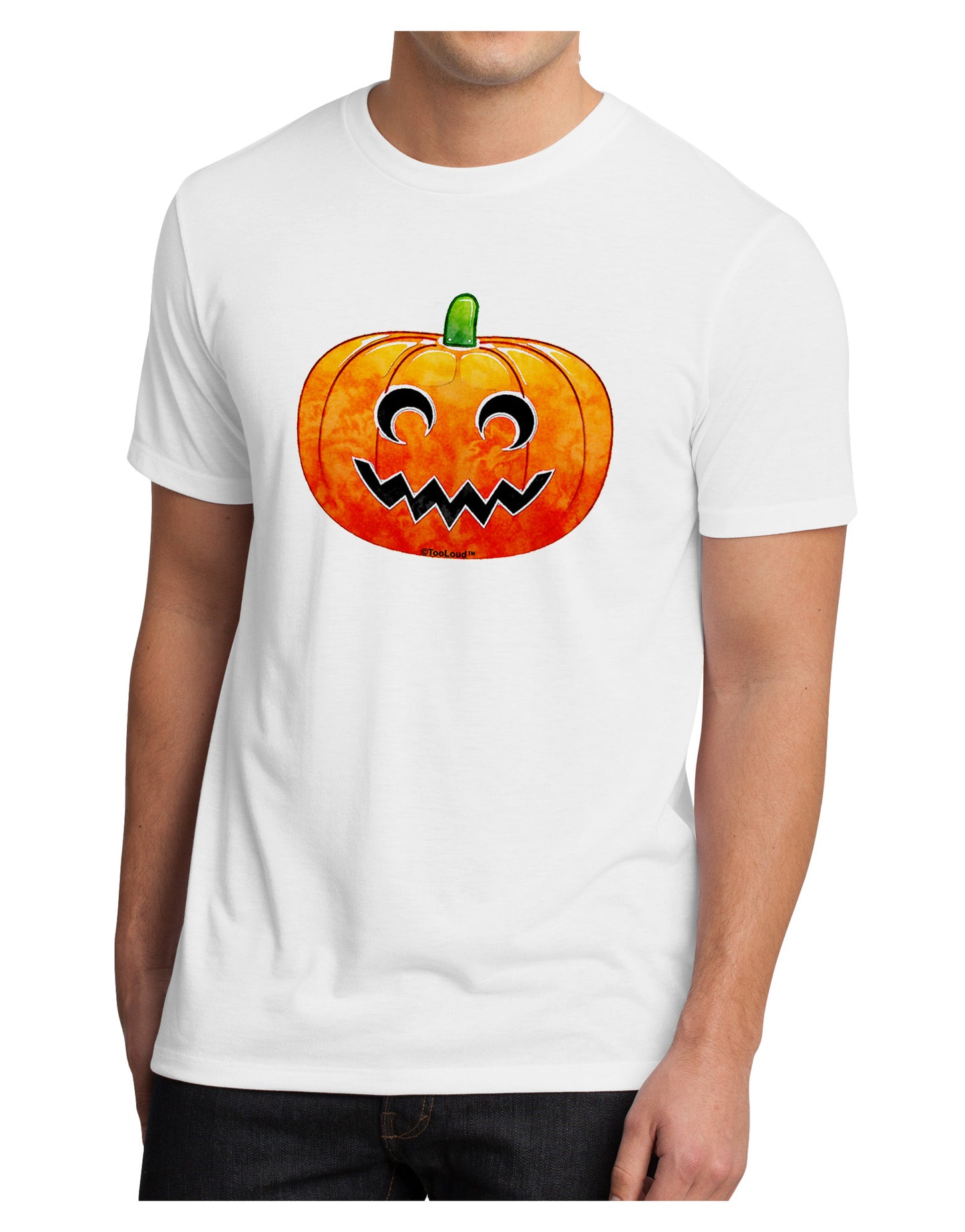 Jack-O-Lantern Watercolor Men's Sublimate Tee-TooLoud-White-Small-Davson Sales