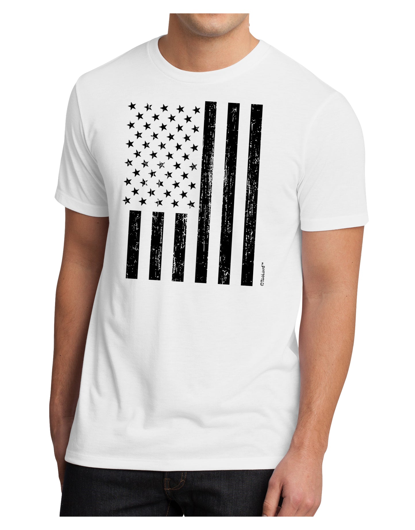 Stamp Style American Flag - Distressed Men's Sublimate Tee by TooLoud-TooLoud-White-Small-Davson Sales