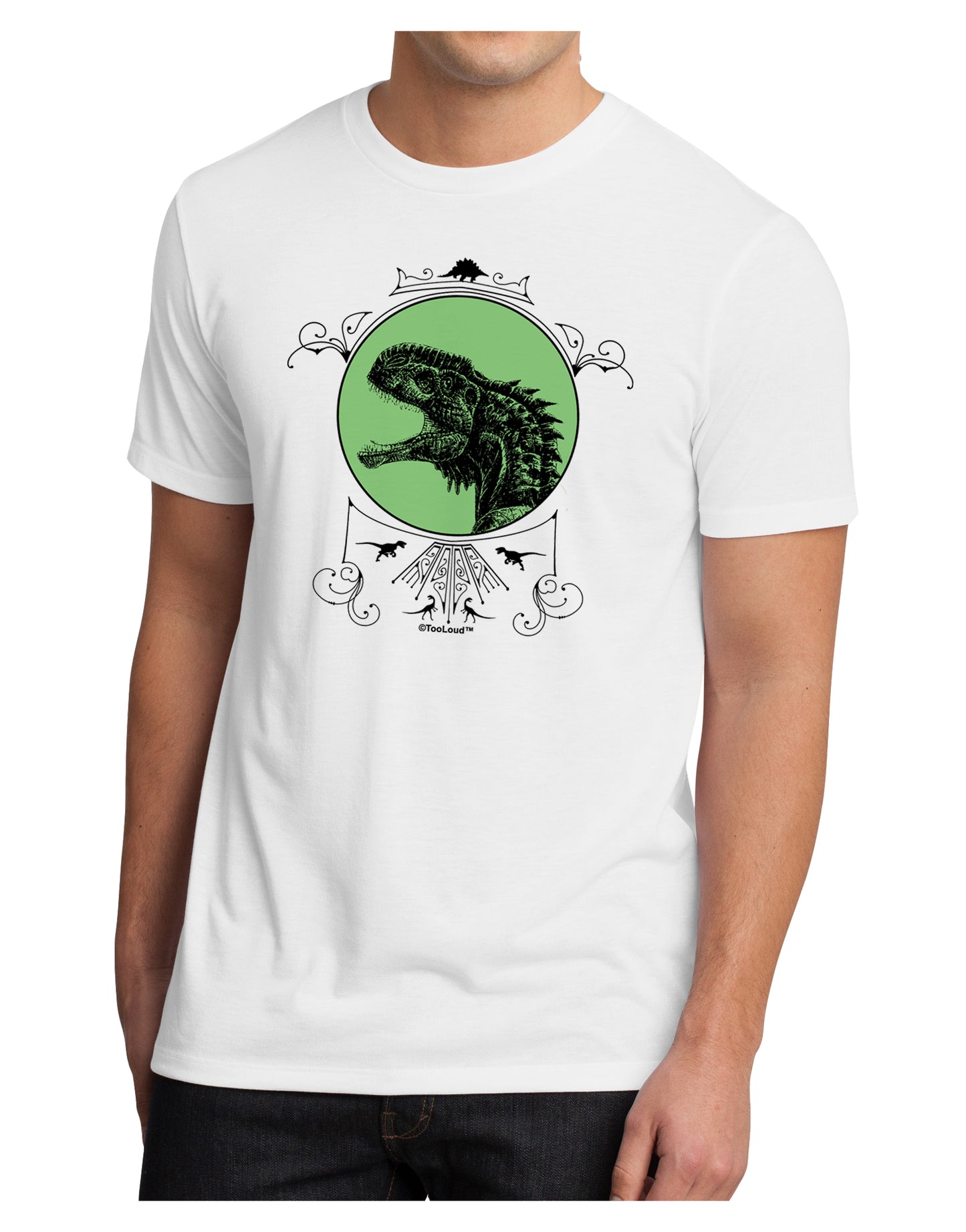 Jurassic Dinosaur Face Men's Sublimate Tee by TooLoud-TooLoud-White-Small-Davson Sales