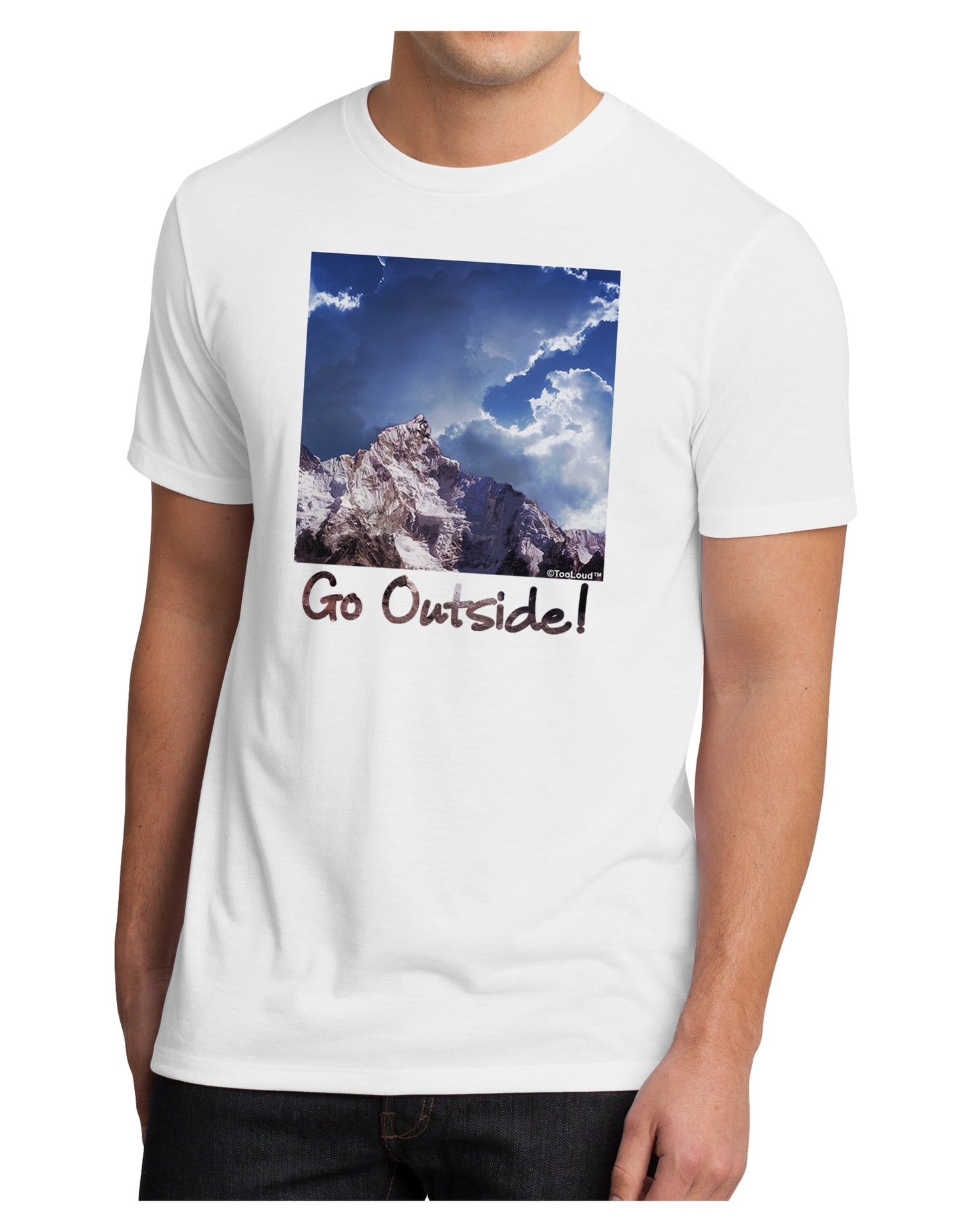 Go Outside Mountain Men's Sublimate Tee by TooLoud-TooLoud-White-Small-Davson Sales