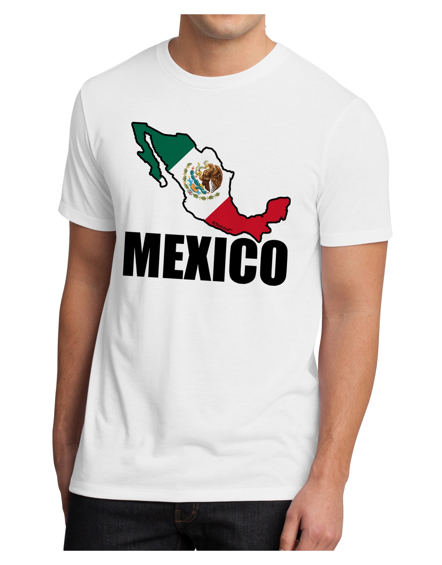 Mexico Outline - Mexican Flag - Mexico Text Men's Sublimate Tee by TooLoud-TooLoud-White-Small-Davson Sales
