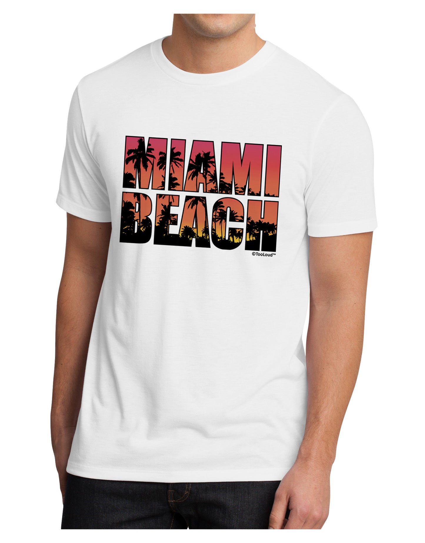 Miami Beach - Sunset Palm Trees Men's Sublimate Tee by TooLoud-TooLoud-White-Small-Davson Sales