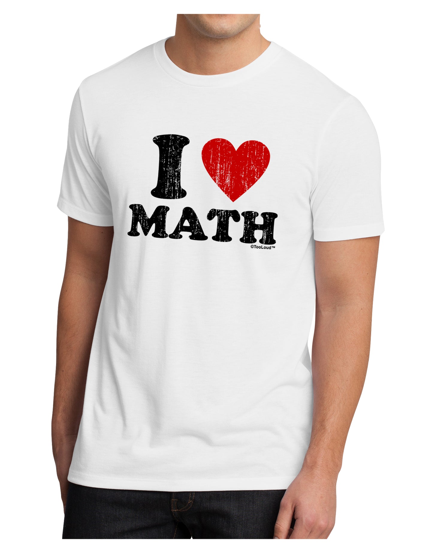 I Heart Math Distressed Men's Sublimate Tee by TooLoud-TooLoud-White-Small-Davson Sales