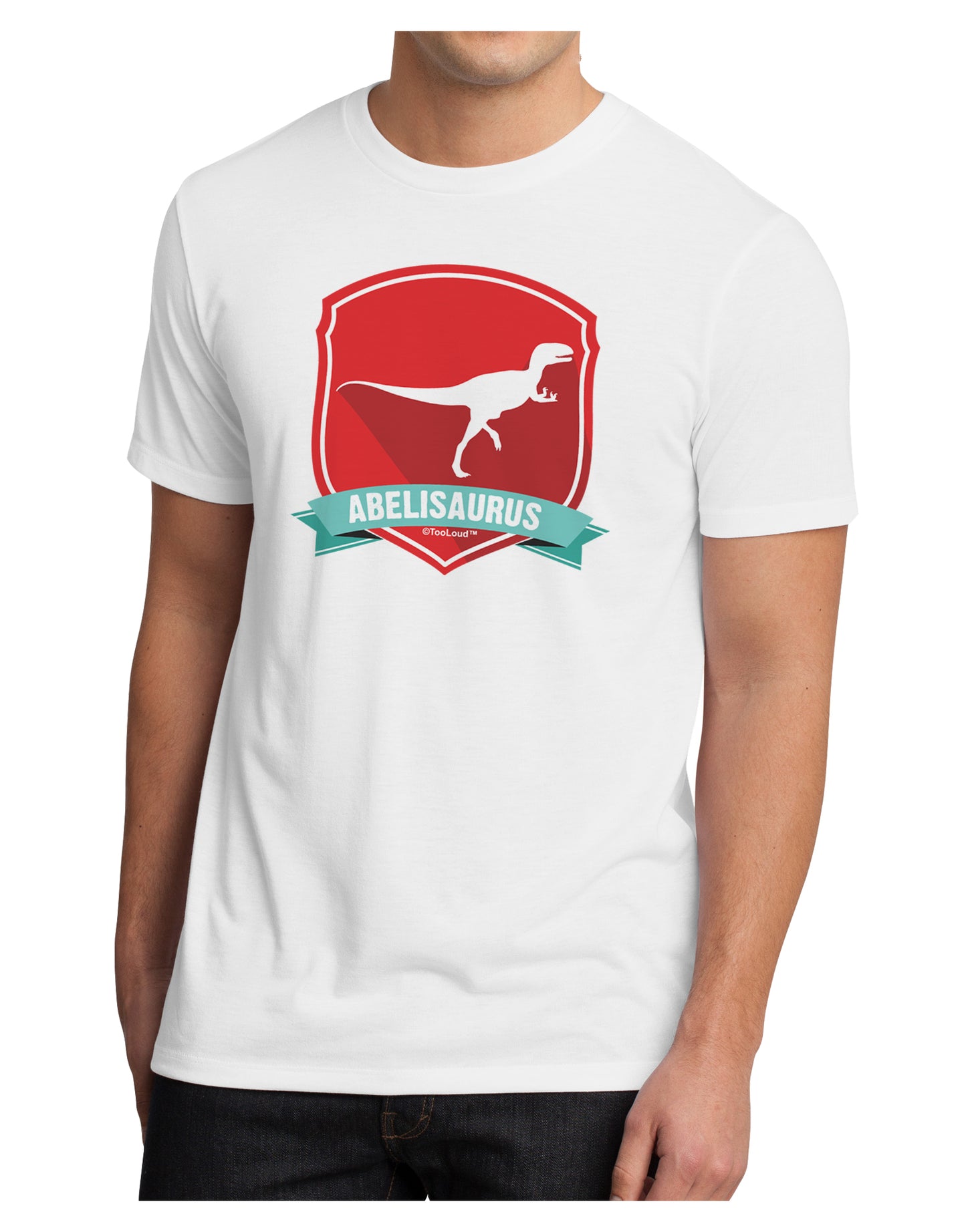 Jurassic Abelisaurus Dinosaur Design Men's Sublimate Tee by TooLoud-TooLoud-White-Small-Davson Sales