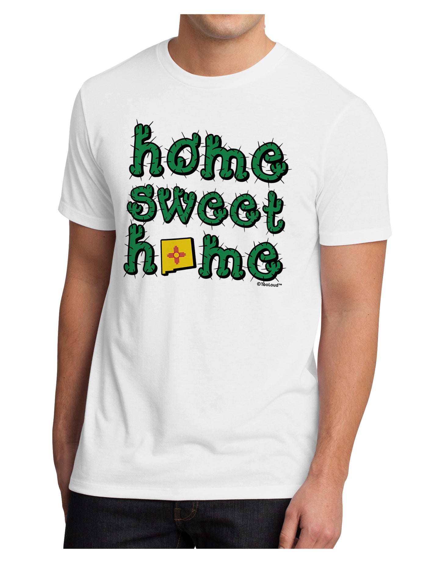 Home Sweet Home - New Mexico - Cactus and State Flag Men's Sublimate Tee by TooLoud-TooLoud-White-Small-Davson Sales