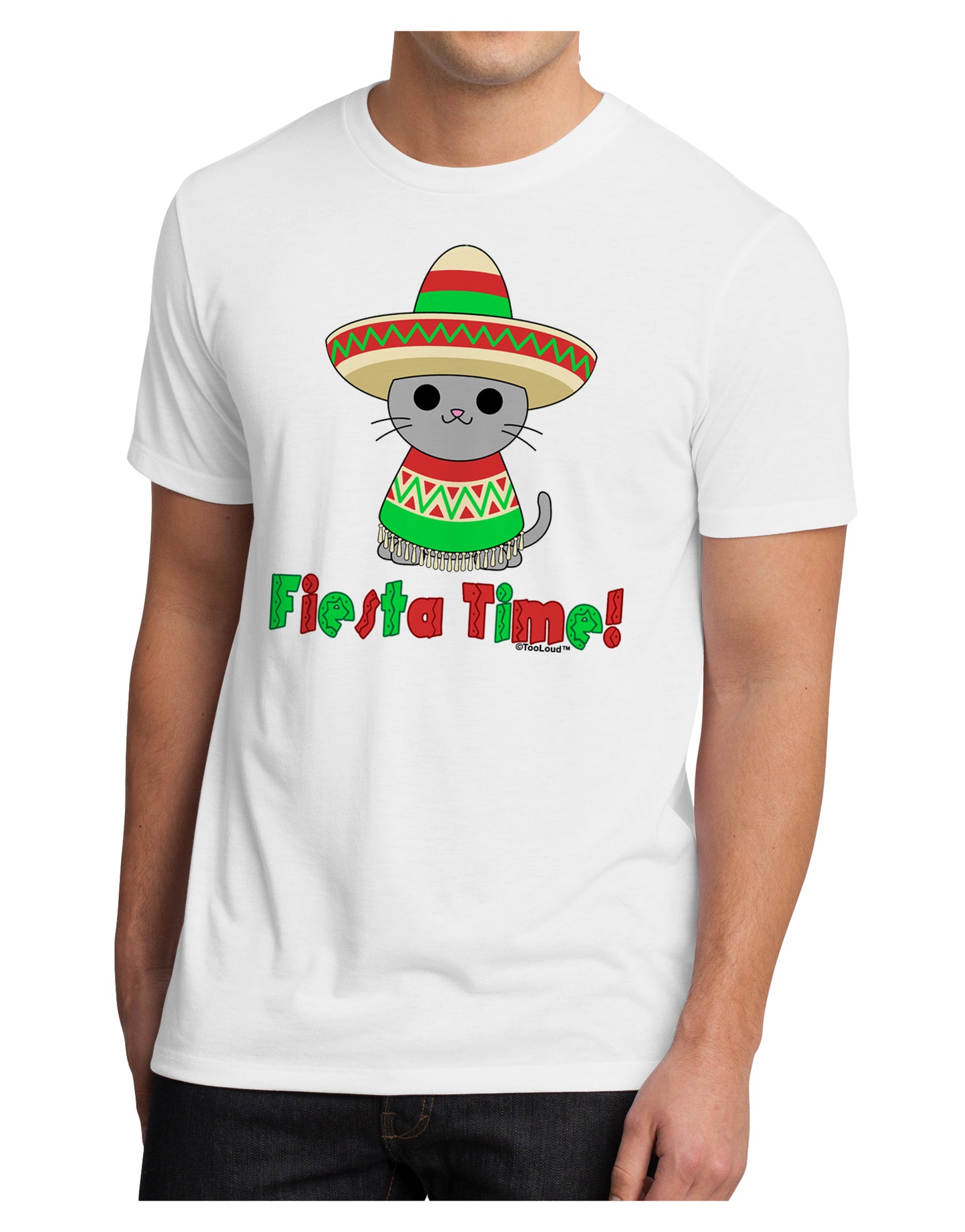 Fiesta Time - Cute Sombrero Cat Men's Sublimate Tee by TooLoud-TooLoud-White-Small-Davson Sales