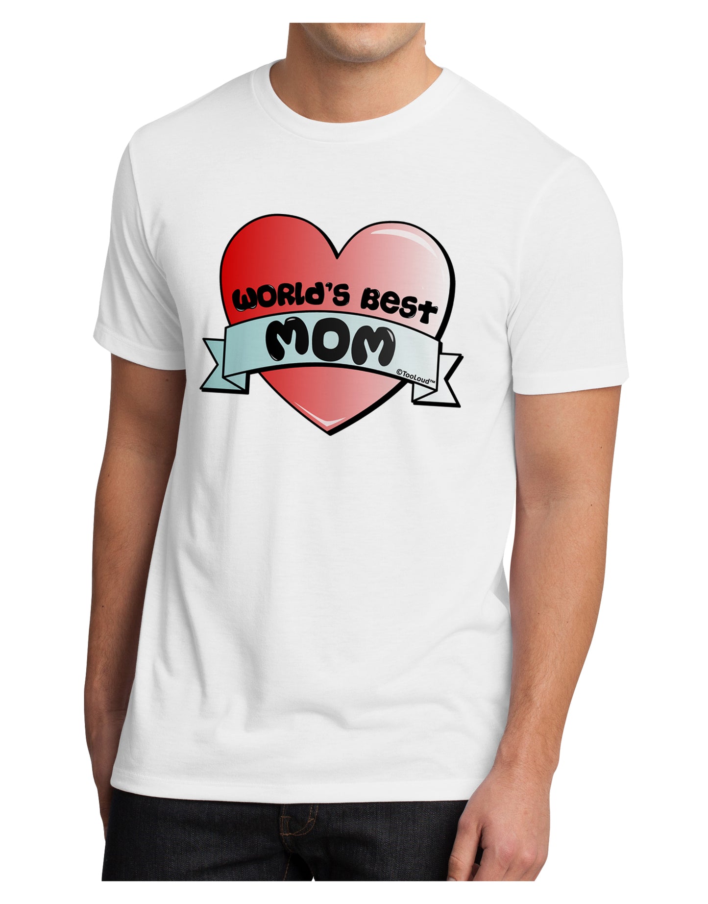World's Best Mom - Heart Banner Design Men's Sublimate Tee by TooLoud-TooLoud-White-Small-Davson Sales