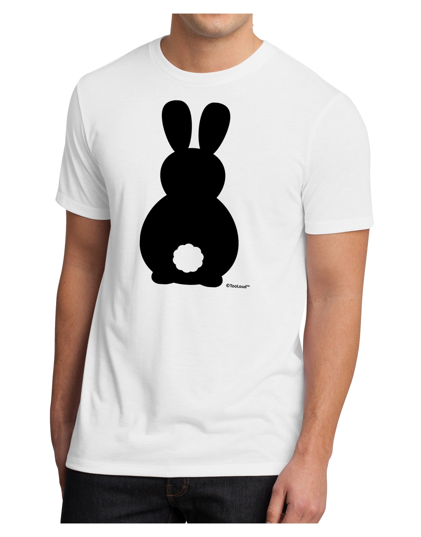 Cute Bunny Silhouette with Tail Men's Sublimate Tee by TooLoud-TooLoud-White-Small-Davson Sales
