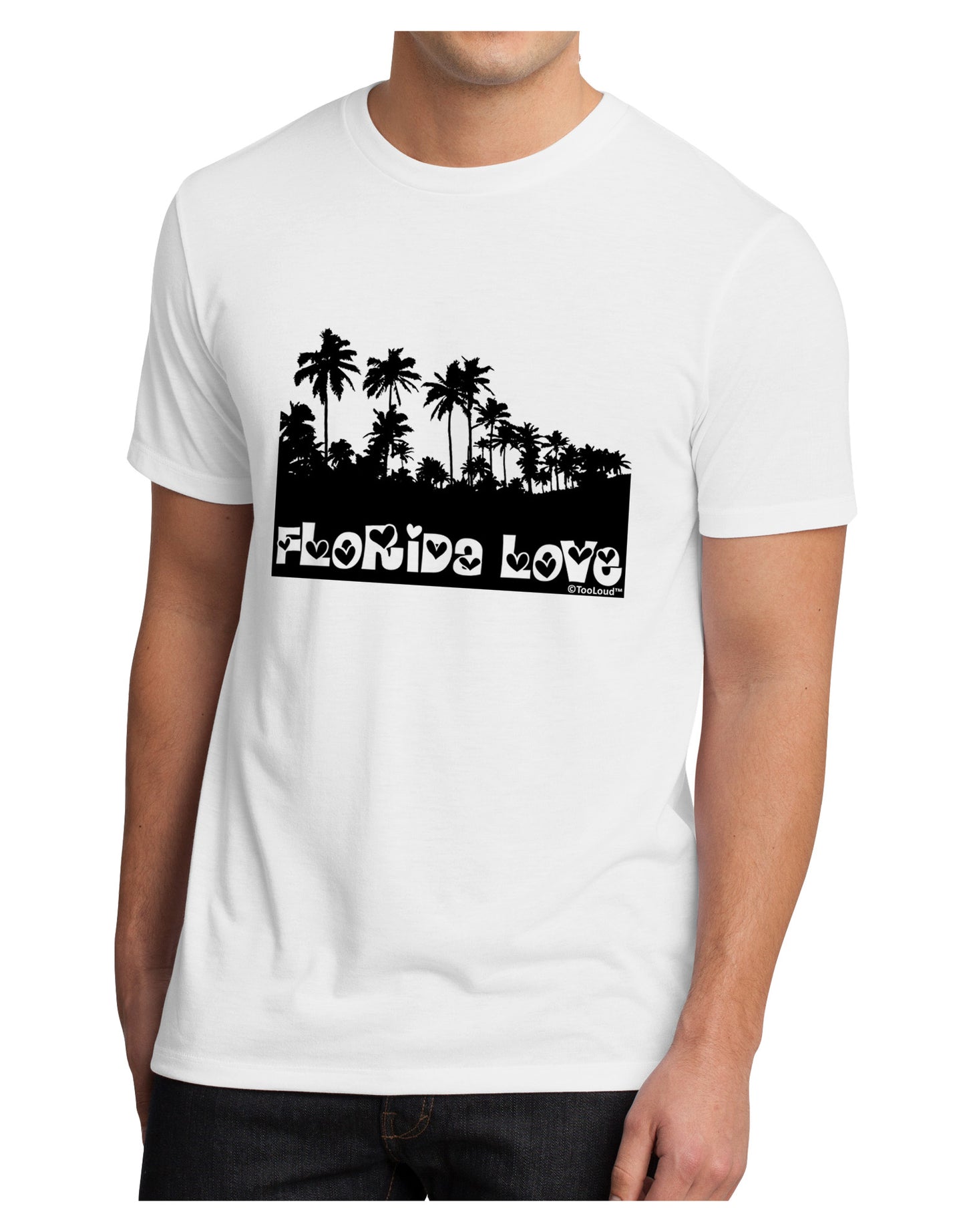 Florida Love - Palm Trees Cutout Design Men's Sublimate Tee by TooLoud-TooLoud-White-Small-Davson Sales