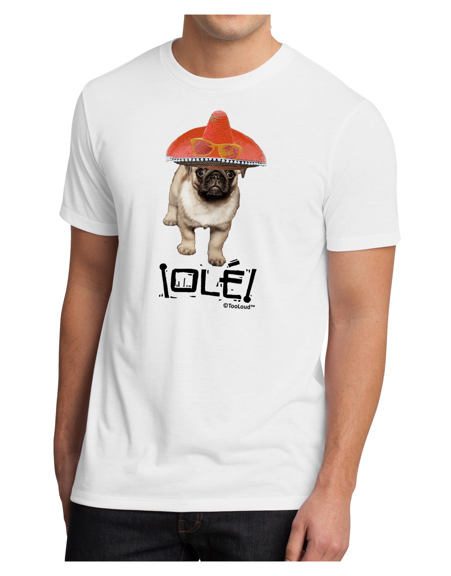 Pug Dog with Pink Sombrero - Ole Men's Sublimate Tee by TooLoud-TooLoud-White-Small-Davson Sales