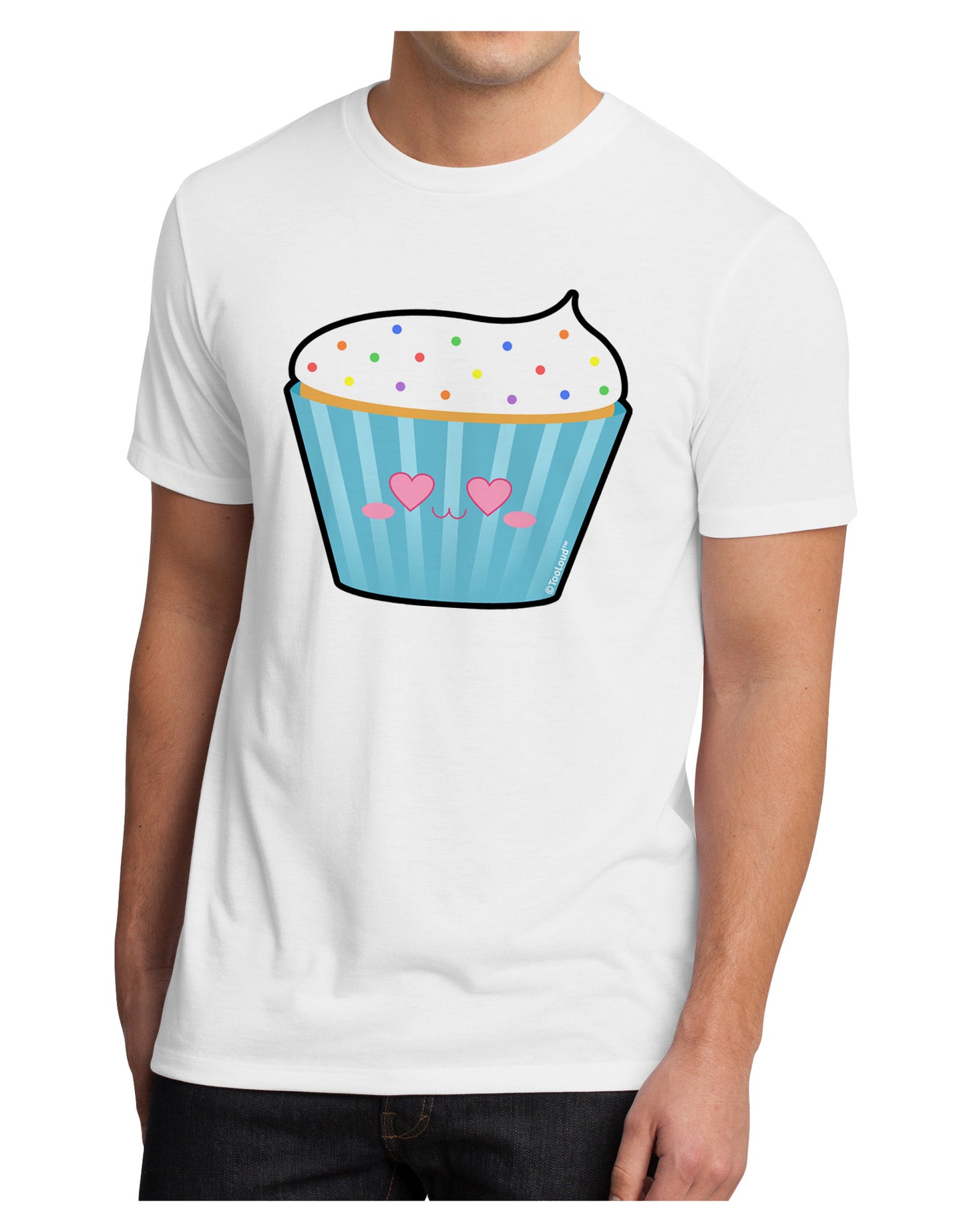 Cute Cupcake with Sprinkles - Heart Eyes Men's Sublimate Tee by TooLoud-TooLoud-White-Small-Davson Sales
