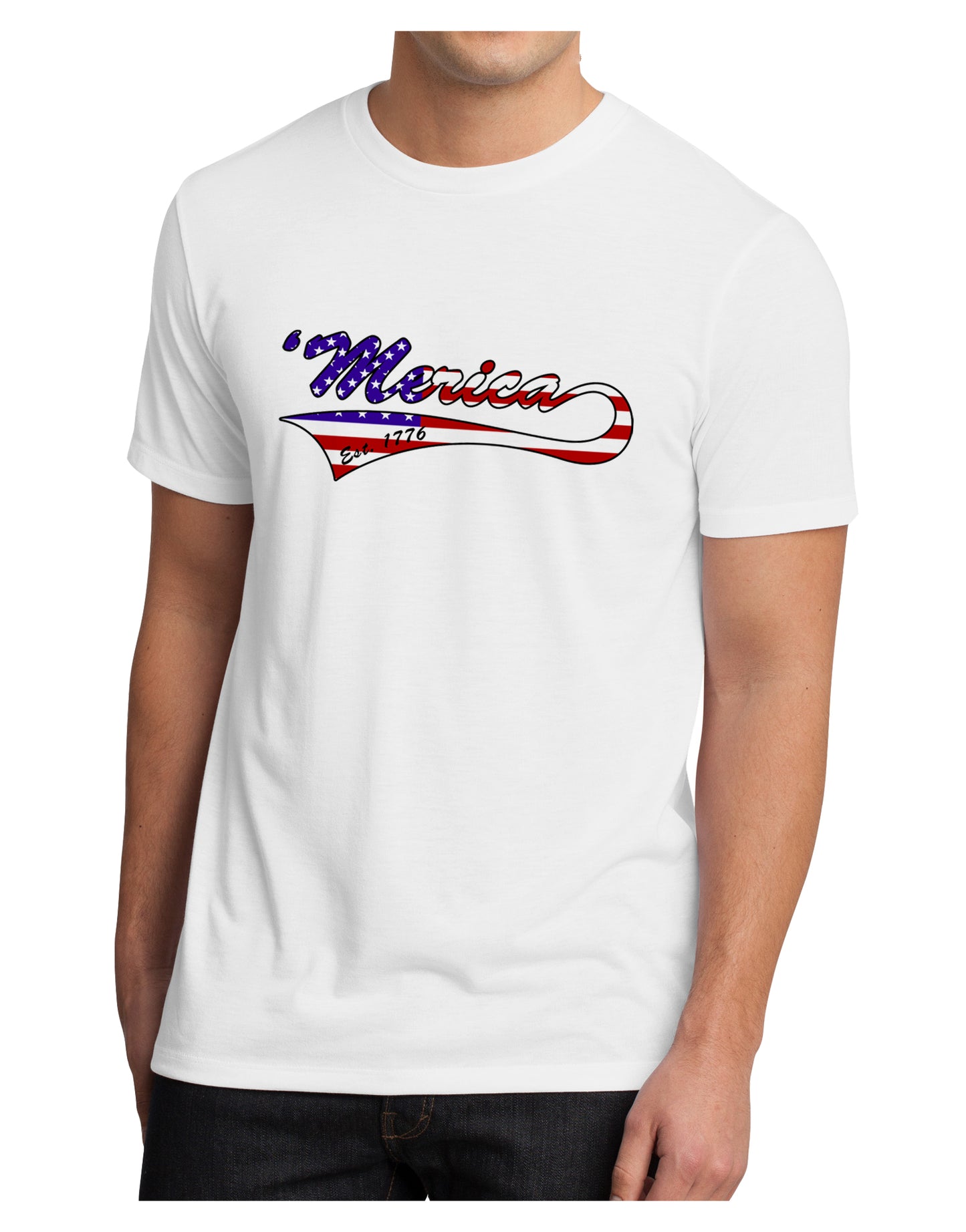 Merica Established 1776 - American Flag Style Men's Sublimate Tee by TooLoud-TooLoud-White-Small-Davson Sales