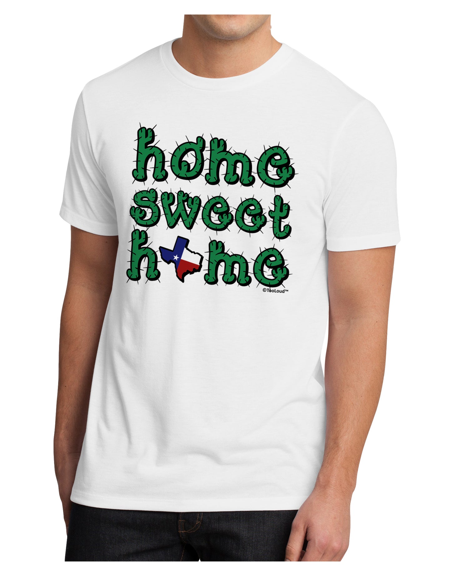 Home Sweet Home - Texas - Cactus and State Flag Men's Sublimate Tee by TooLoud-TooLoud-White-Small-Davson Sales
