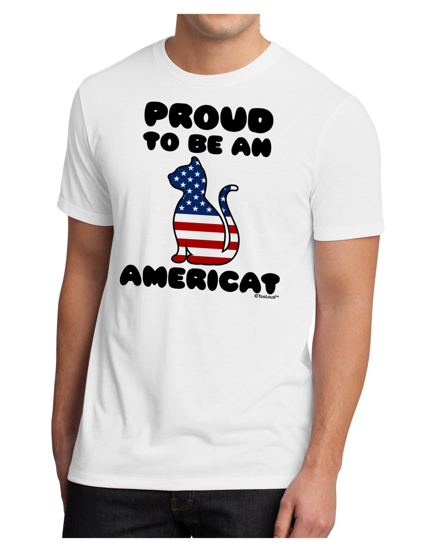Proud to Be an Americat Men's Sublimate Tee by TooLoud-TooLoud-White-Small-Davson Sales