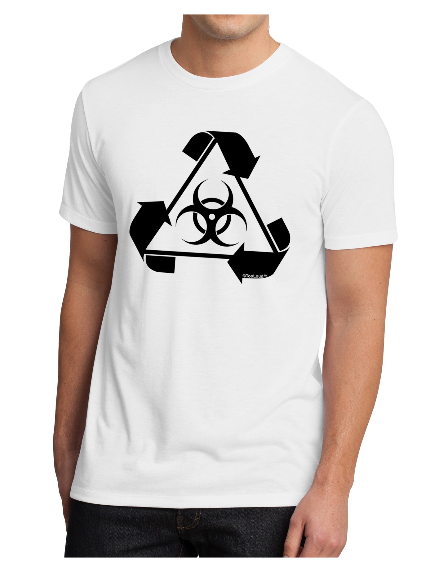 Recycle Biohazard Sign Black and White Men's Sublimate Tee by TooLoud-TooLoud-White-Small-Davson Sales