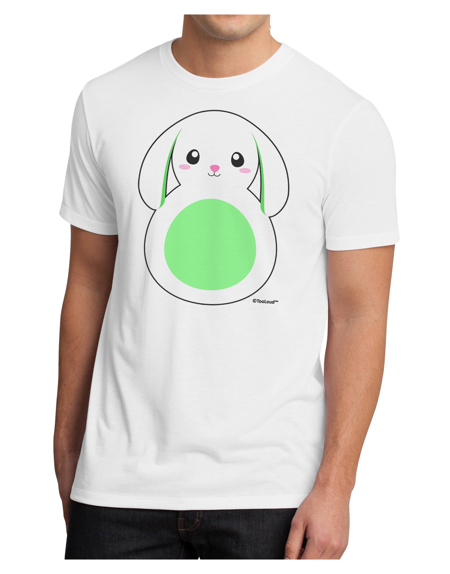 Cute Bunny with Floppy Ears - Green Men's Sublimate Tee by TooLoud-TooLoud-White-Small-Davson Sales