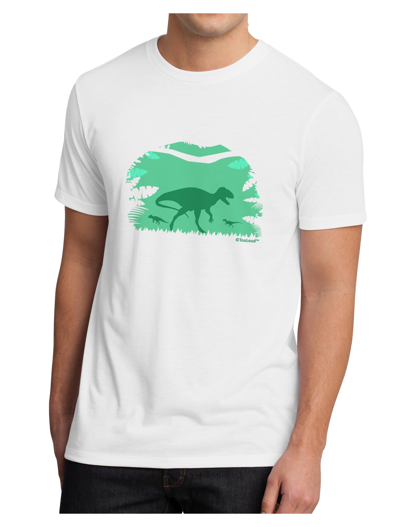 Dinosaur Silhouettes - Jungle Men's Sublimate Tee by TooLoud-TooLoud-White-Small-Davson Sales