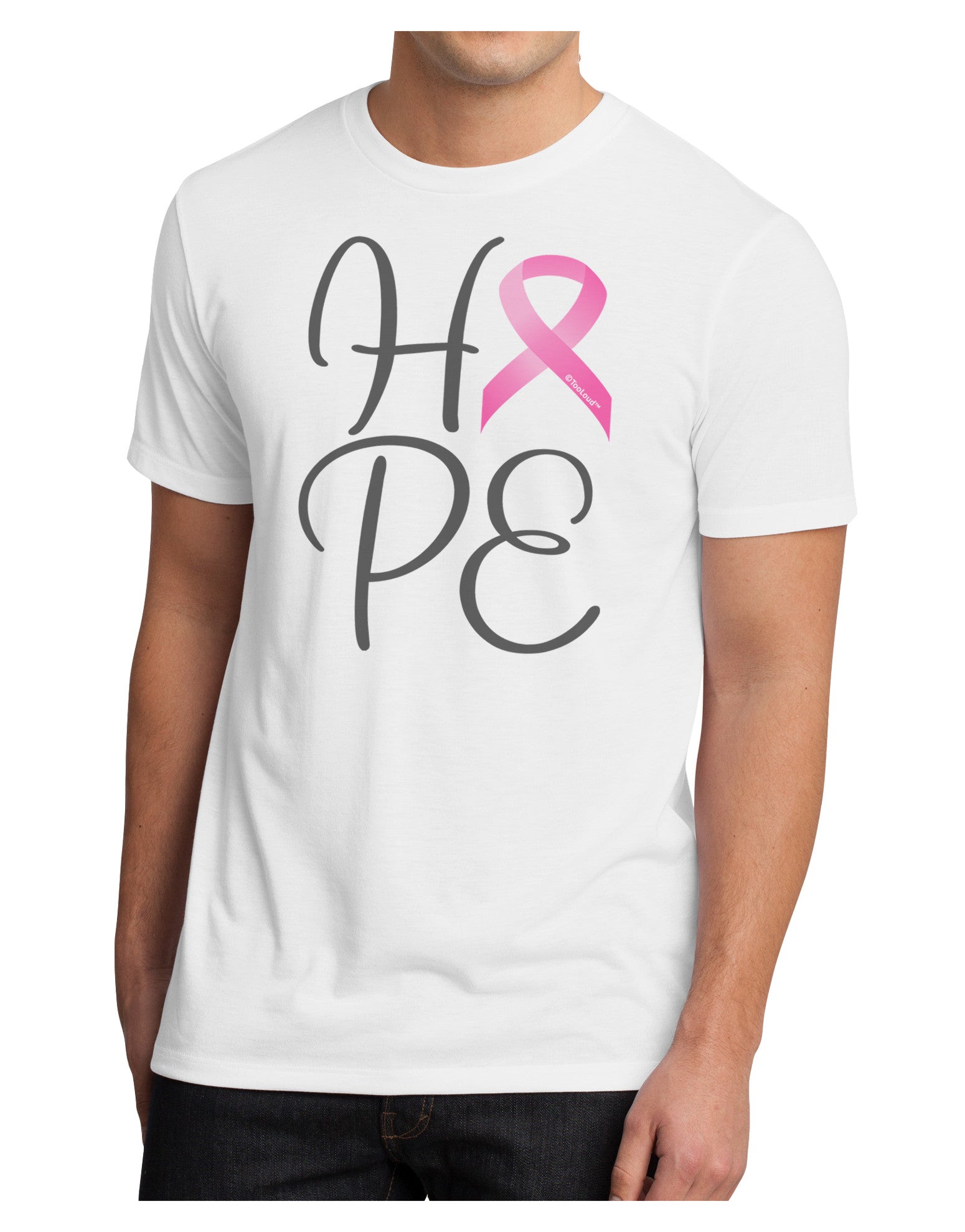 Hope - Breast Cancer Awareness Ribbon Men's Sublimate Tee-TooLoud-White-Small-Davson Sales