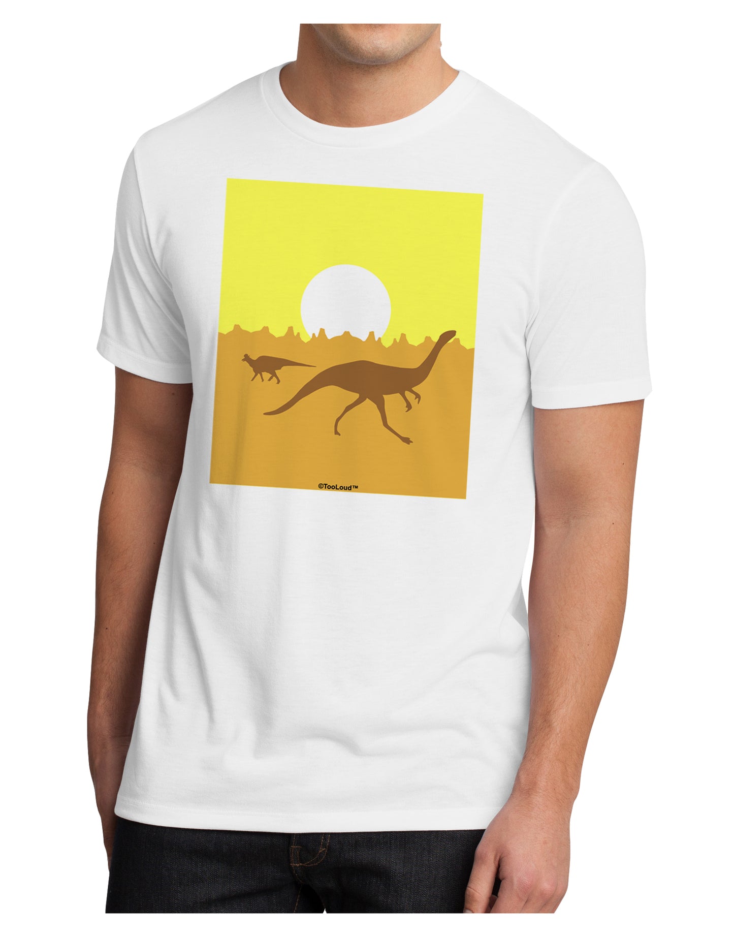 Jurassic Dinosaur Sunrise Men's Sublimate Tee by TooLoud-TooLoud-White-Small-Davson Sales