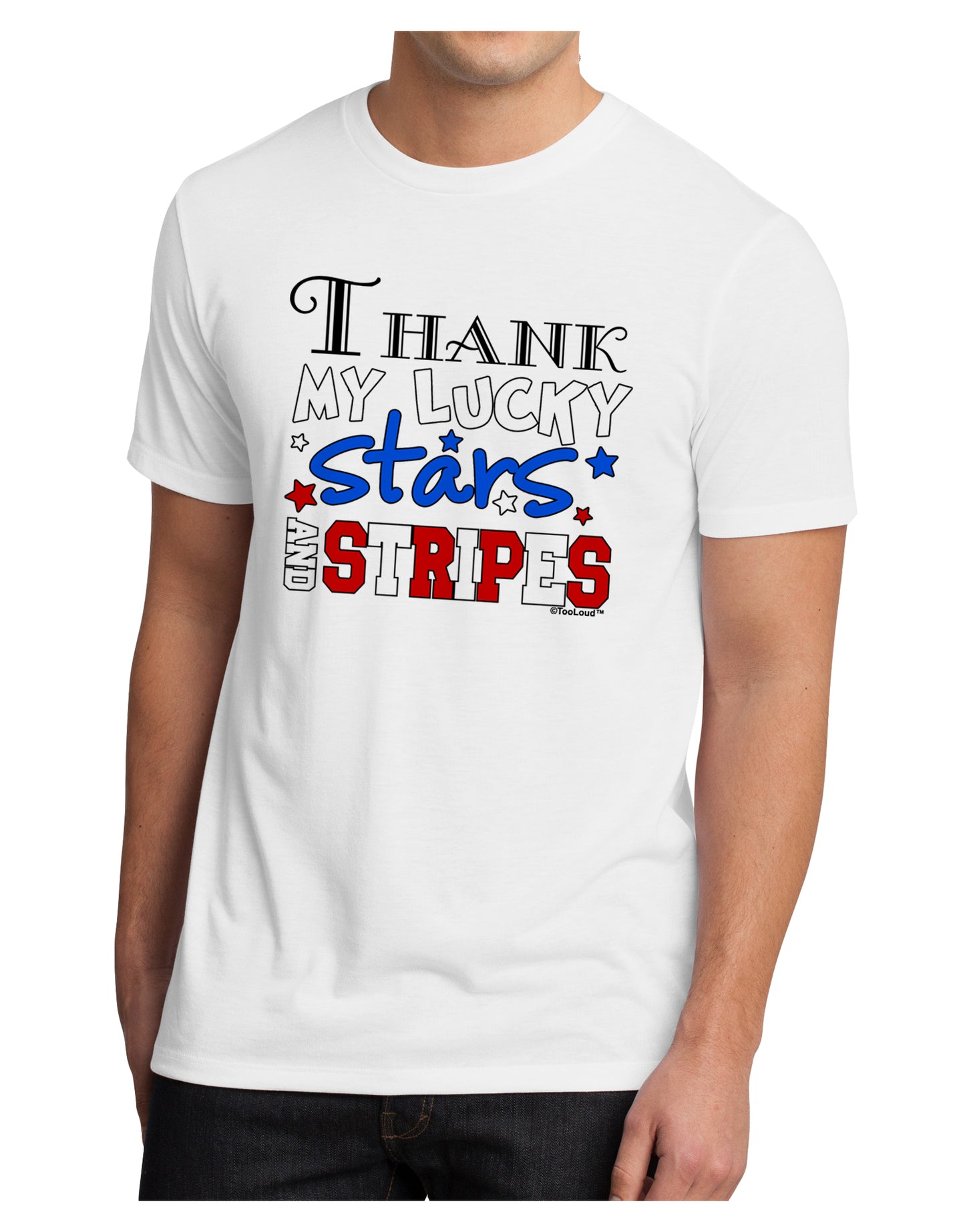 Thank My Lucky Stars and Stripes Color Men's Sublimate Tee by TooLoud-TooLoud-White-Small-Davson Sales