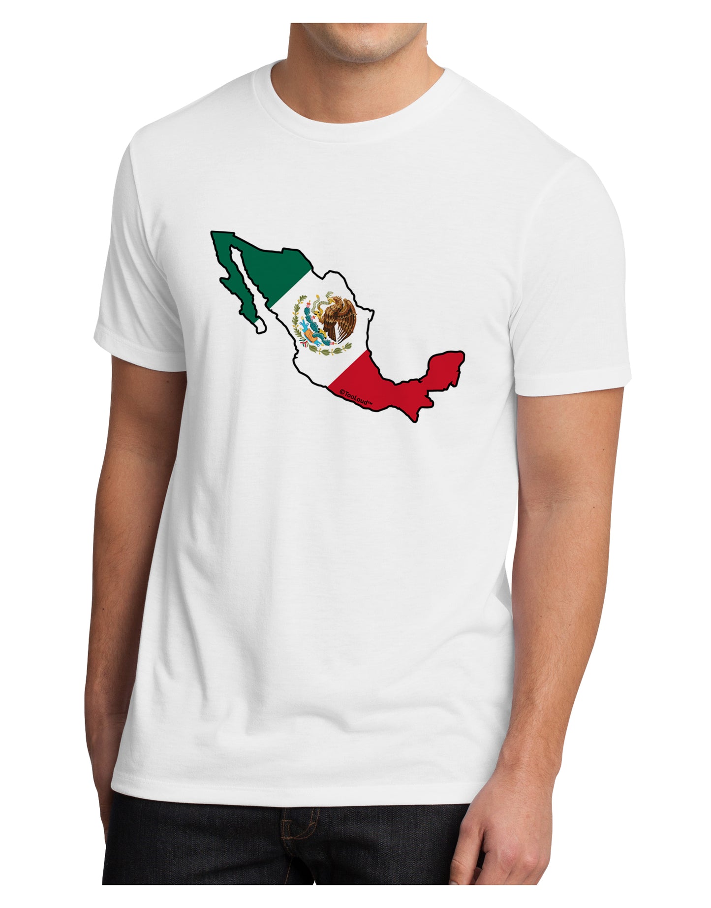 Mexico Outline - Mexican Flag Men's Sublimate Tee by TooLoud-TooLoud-White-Small-Davson Sales