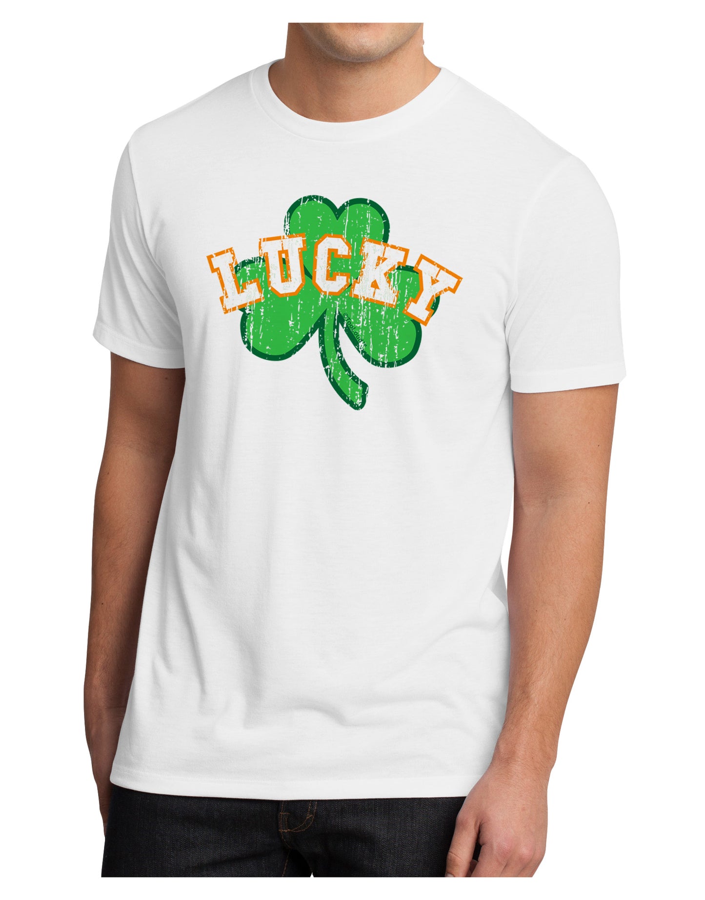 Lucky Shamrock Design Distressed Men's Sublimate Tee by TooLoud-TooLoud-White-Small-Davson Sales