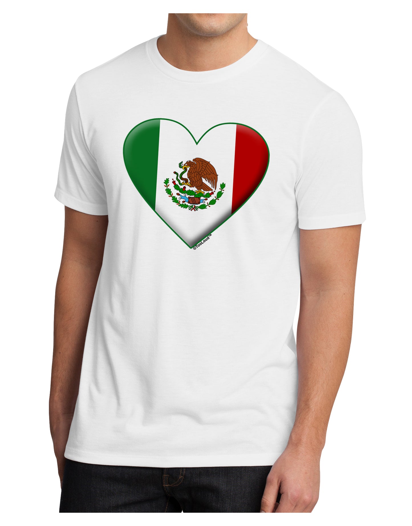 Mexican Flag Heart - Beveled Men's Sublimate Tee by TooLoud-TooLoud-White-Small-Davson Sales