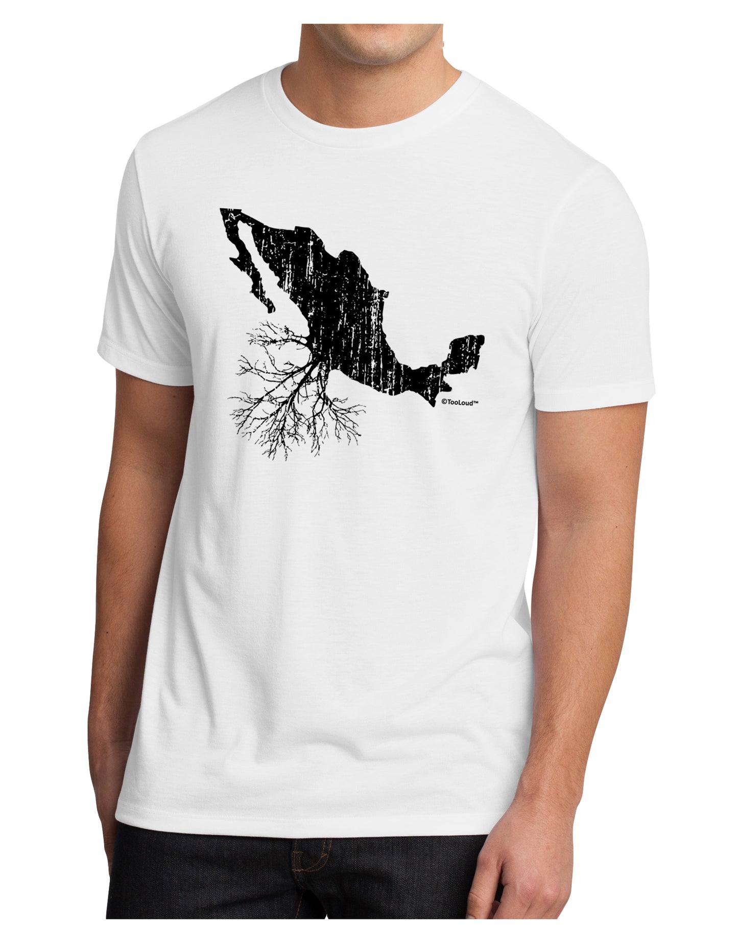 Mexican Roots Design - Distressed Men's Sublimate Tee by TooLoud-TooLoud-White-Small-Davson Sales