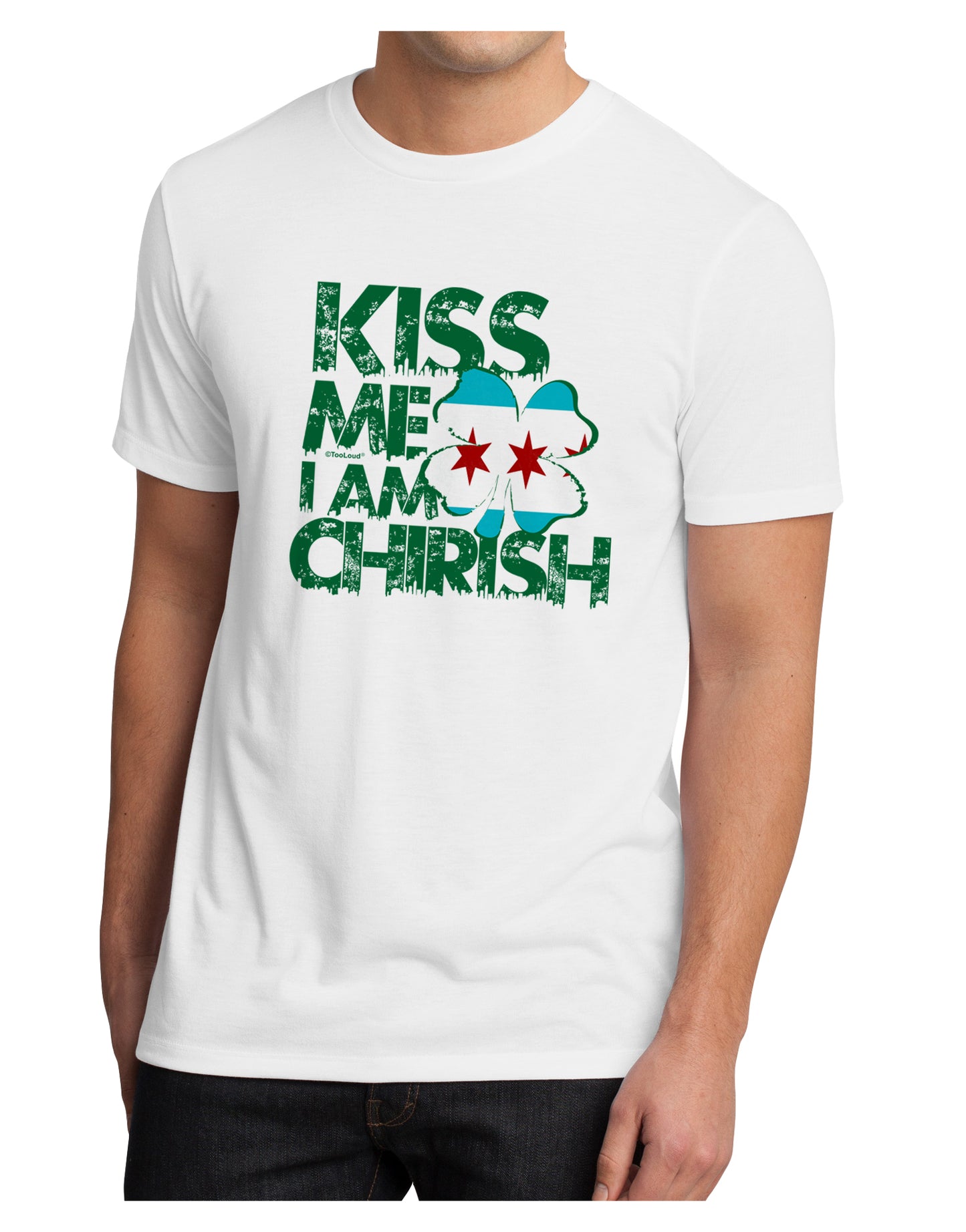 Kiss Me I'm Chirish Men's Sublimate Tee by TooLoud-Clothing-TooLoud-White-Small-Davson Sales