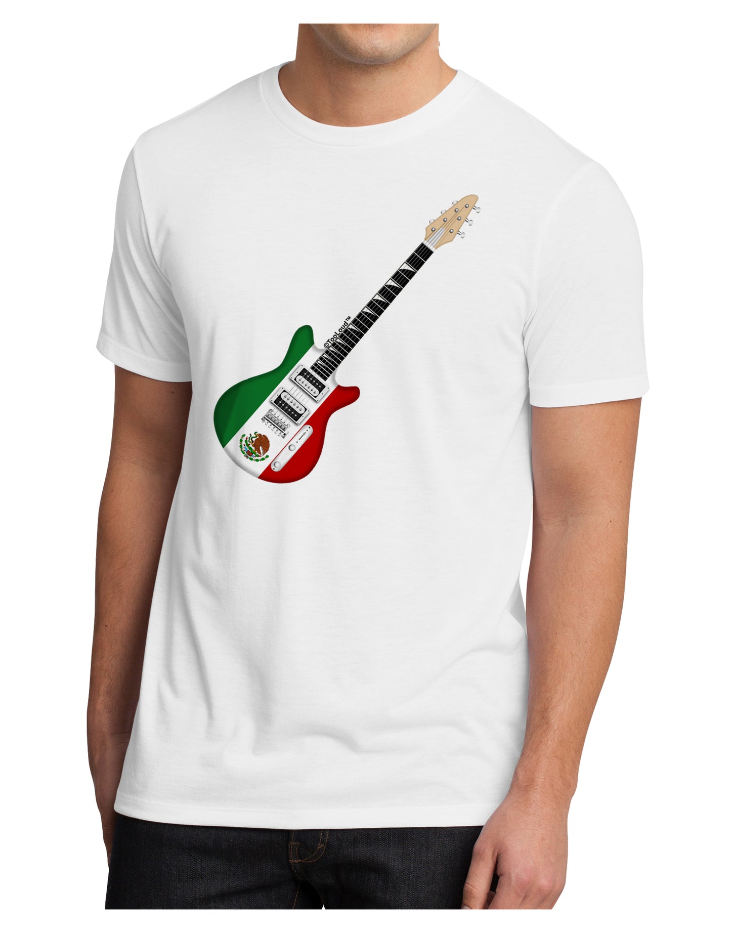 Mexican Flag Guitar Design Men's Sublimate Tee by TooLoud-TooLoud-White-Small-Davson Sales
