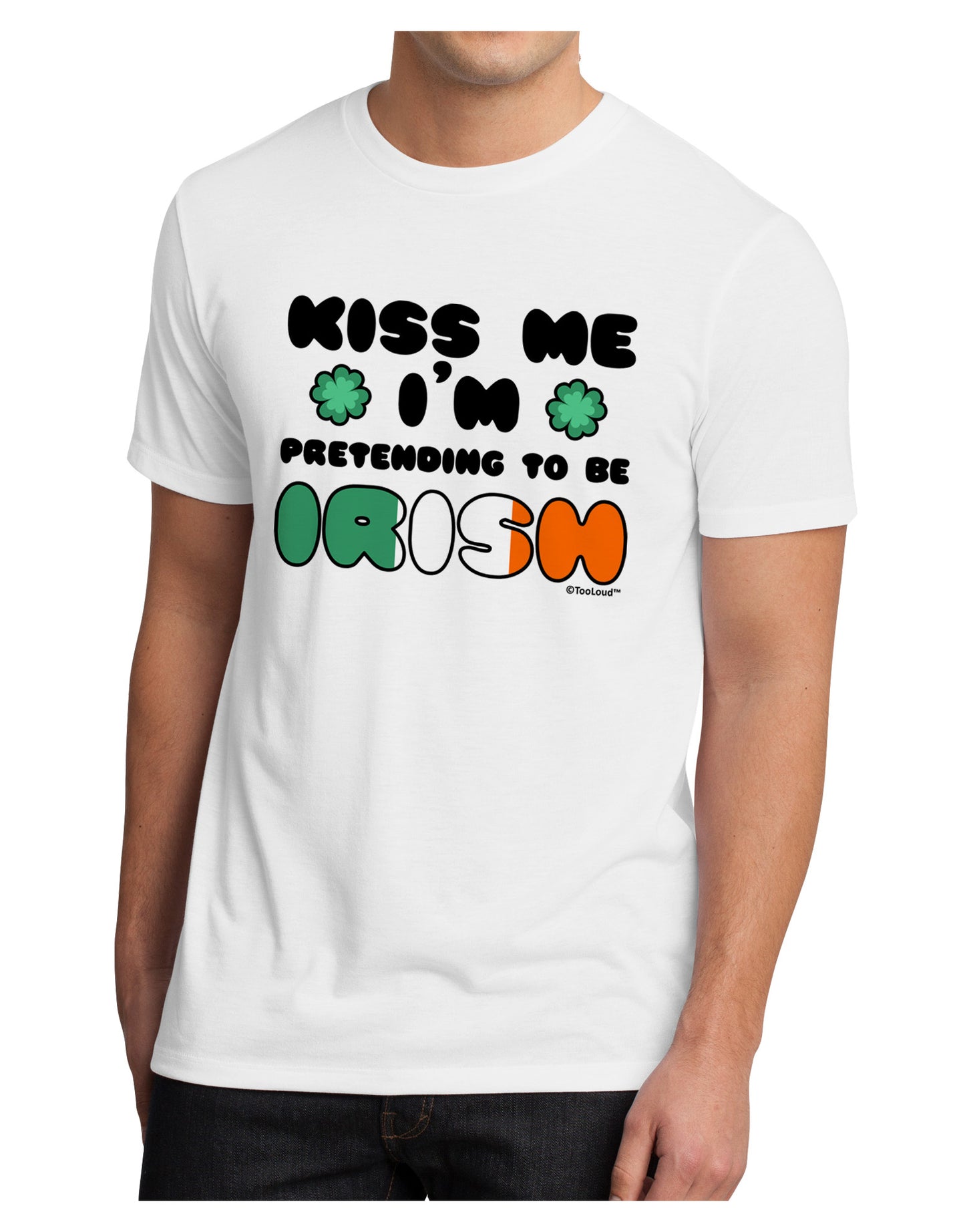 Kiss Me I'm Pretending to Be Irish Men's Sublimate Tee by TooLoud-TooLoud-White-Small-Davson Sales